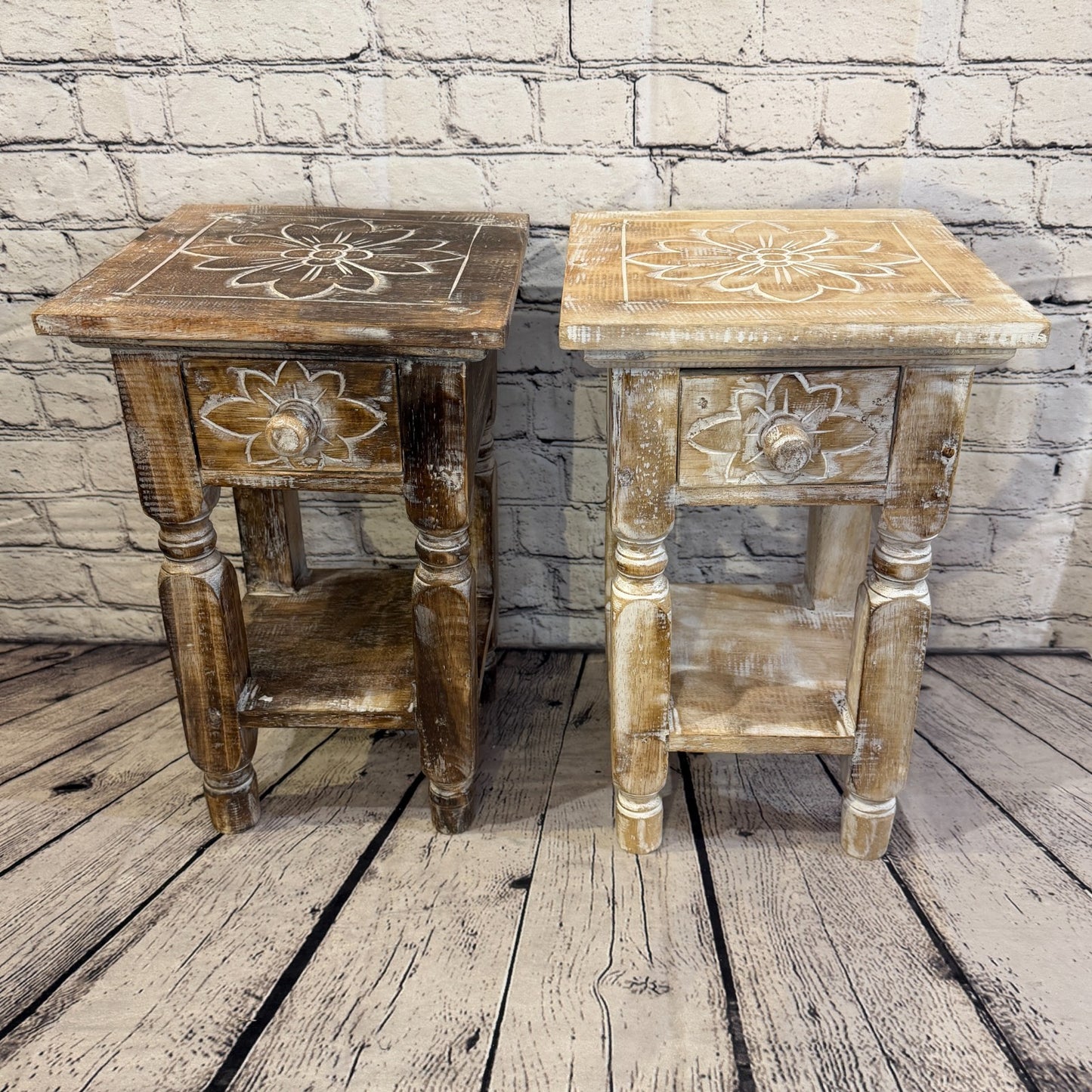 40cm x 27cm Brown Table  Wooden Side Cabinet Living Hallway Storage Furniture11