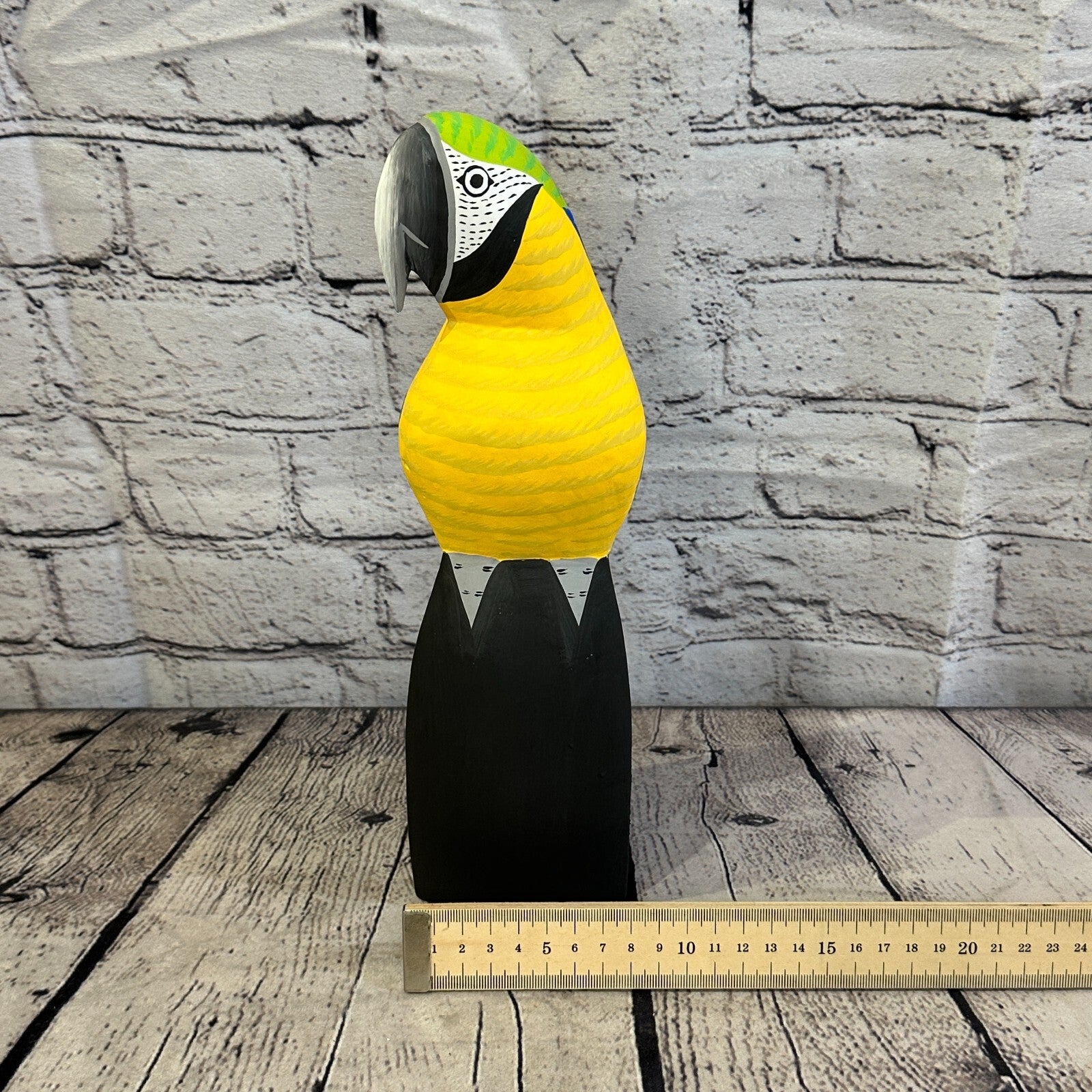 30cm Blue Parrot Bird Ornament Statue Fair Trade Hand Made Carved Wood8