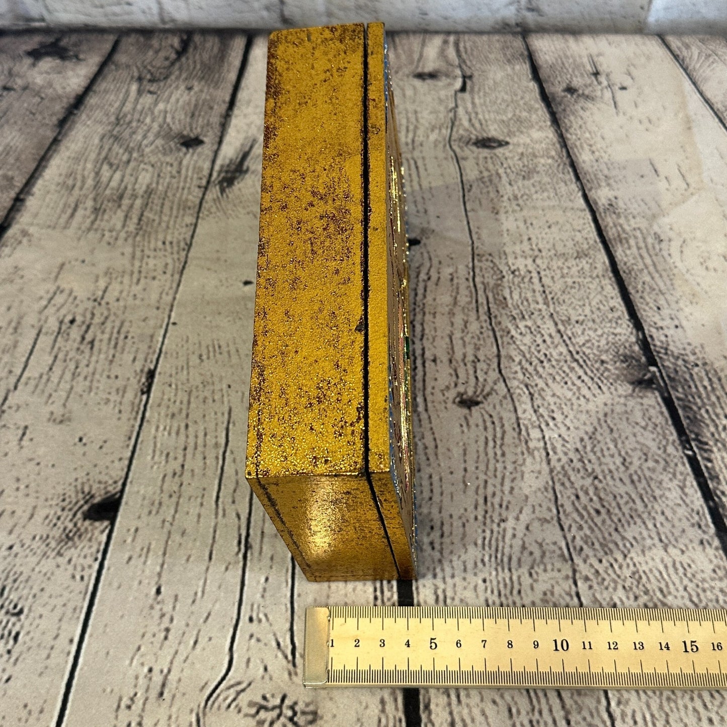 Bright Gold Thai Plain Elephant 20cm x 12cm x 5cm Wooden Box Trinket Handmade6