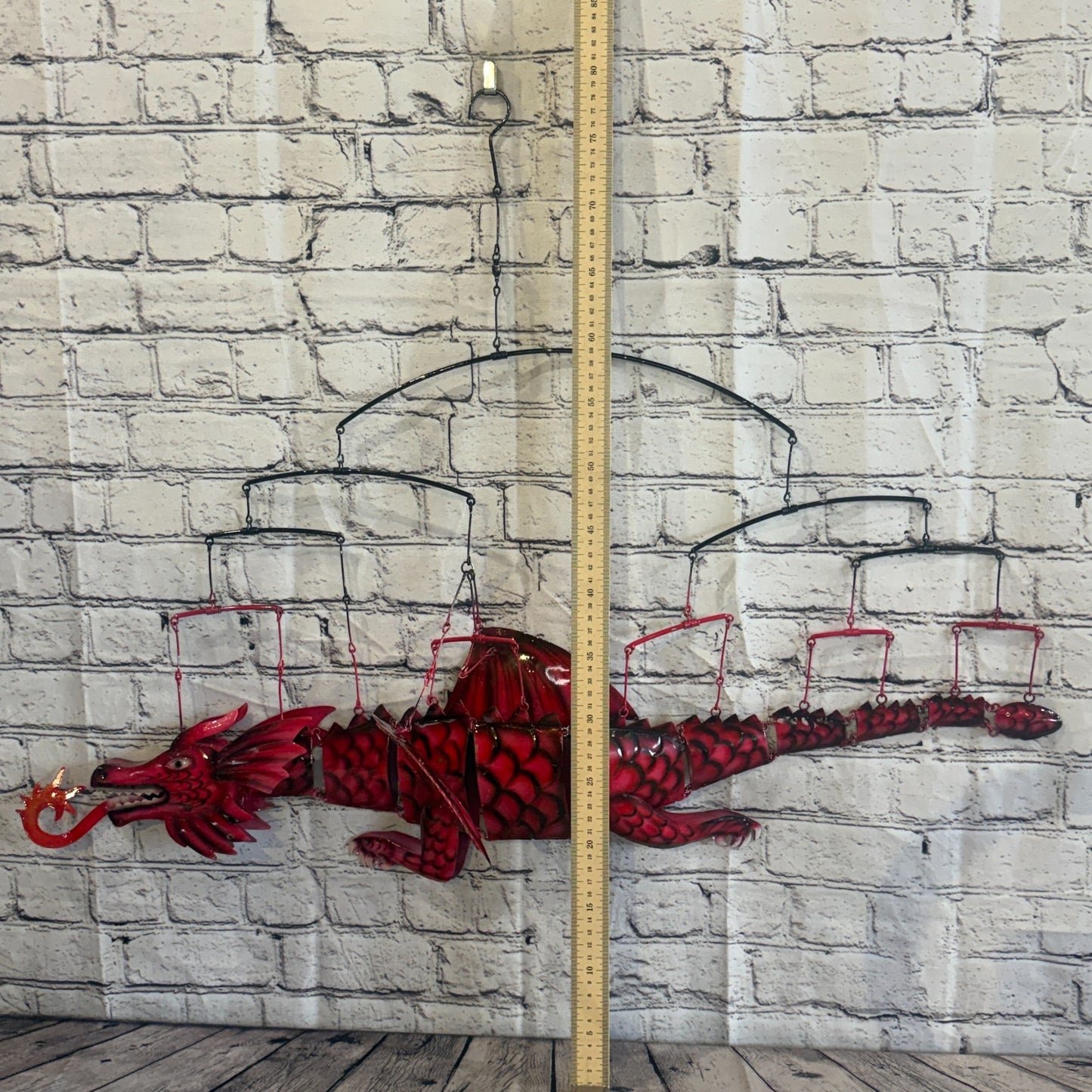 100cm x 50cm Pink Metal Dragon Wall Art Dragon Sculpture Metal Wall Hanging Art4
