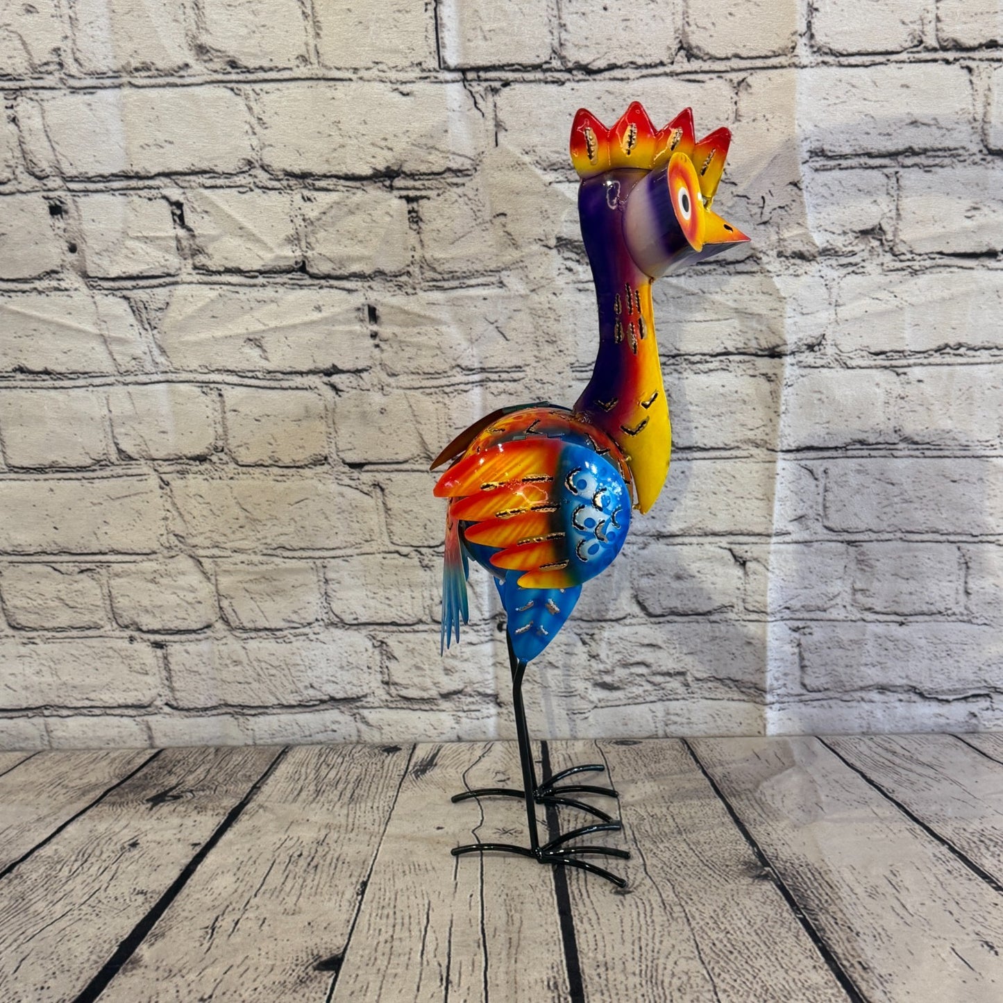 40cm x 20cm Emu Ostrich Bird Multicoloured Metal Tin Standing Ornament Statue3