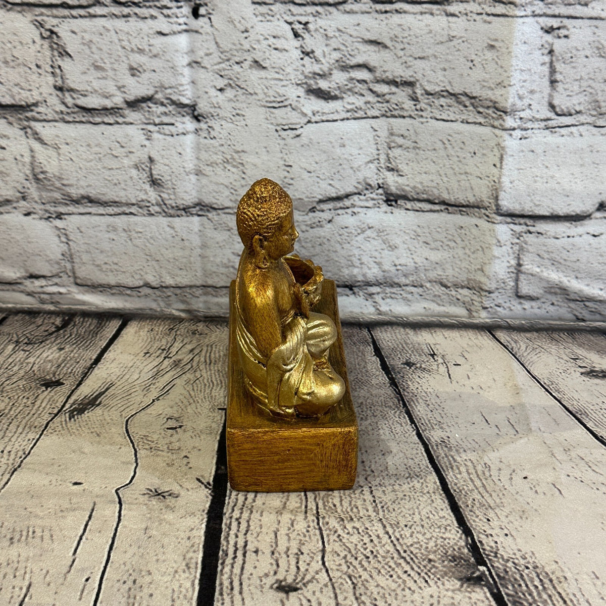 Gold & Bronze 15cm x 15cm Thai Buddha Tea Light Holder Statue Resin Hindu3