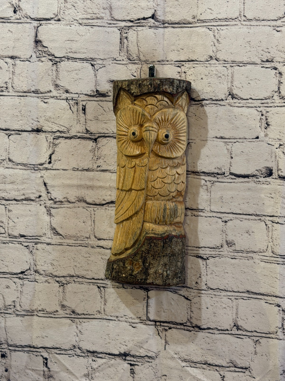 Owl Of The Woods 30cm Hand Carved Wizard Tree Trunk Wood Fairtrade2