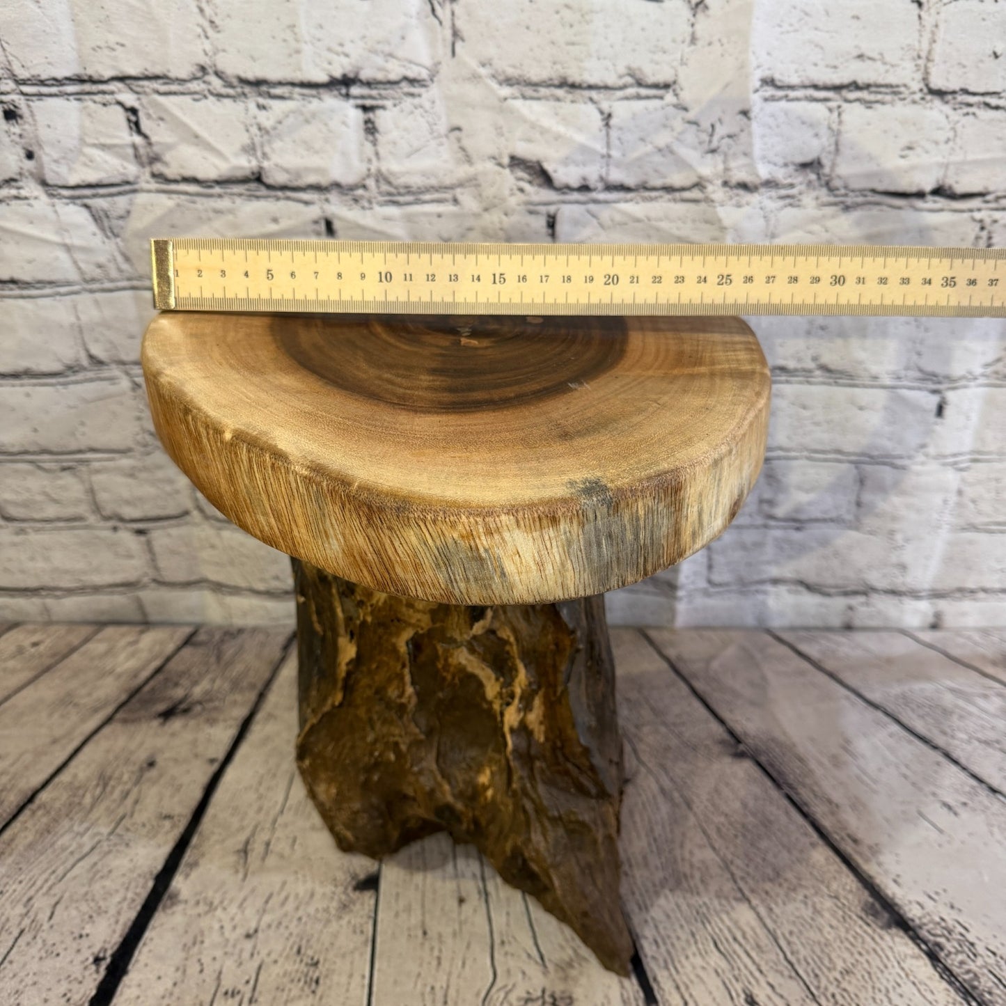 30cm x 25cm Wooden Coffee Root Sculpture Garden Teak Root Ornament Carved No 36