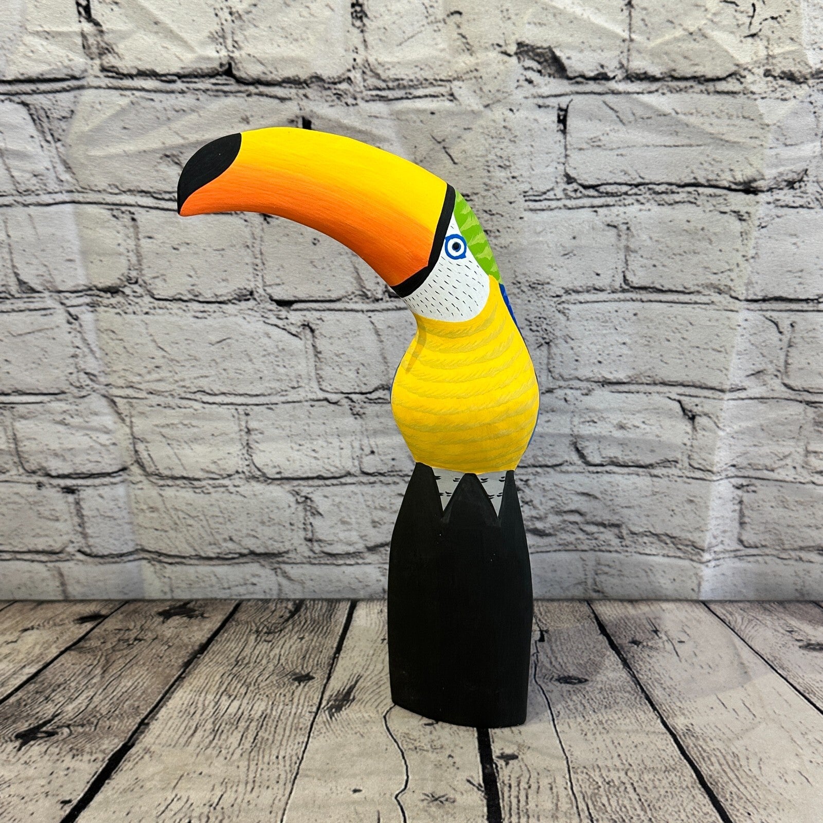 30cm Blue Toucan Bird Ornament Statue Fair Trade Hand Made Carved Wood7