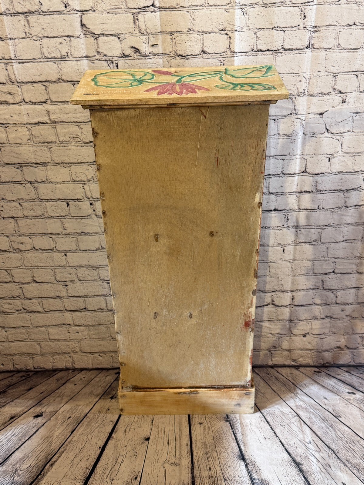 100cm x 45cm Flower 2 Door Pillar Wooden Side Cabinet Living Storage Furniture4