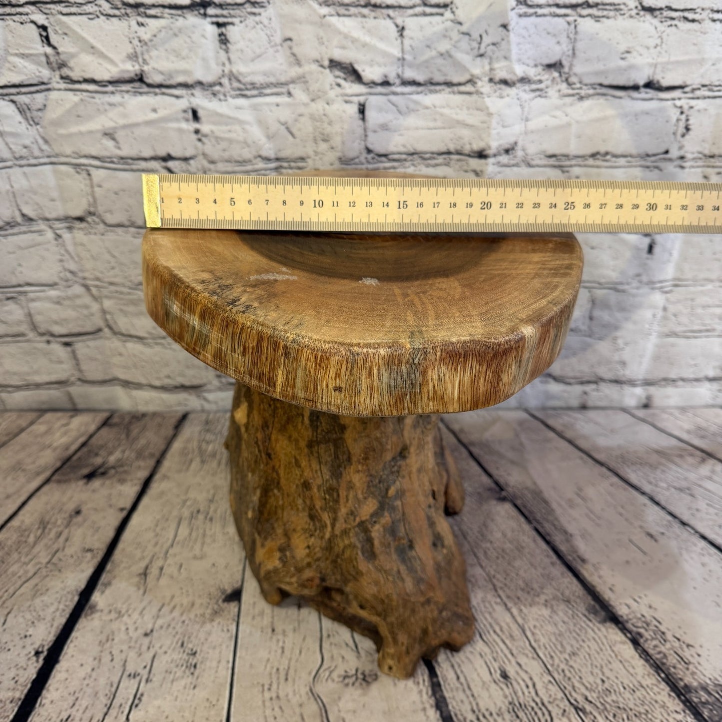 30cm x 25cm Wooden Coffee Root Sculpture Garden Teak Root Ornament Carved No 46
