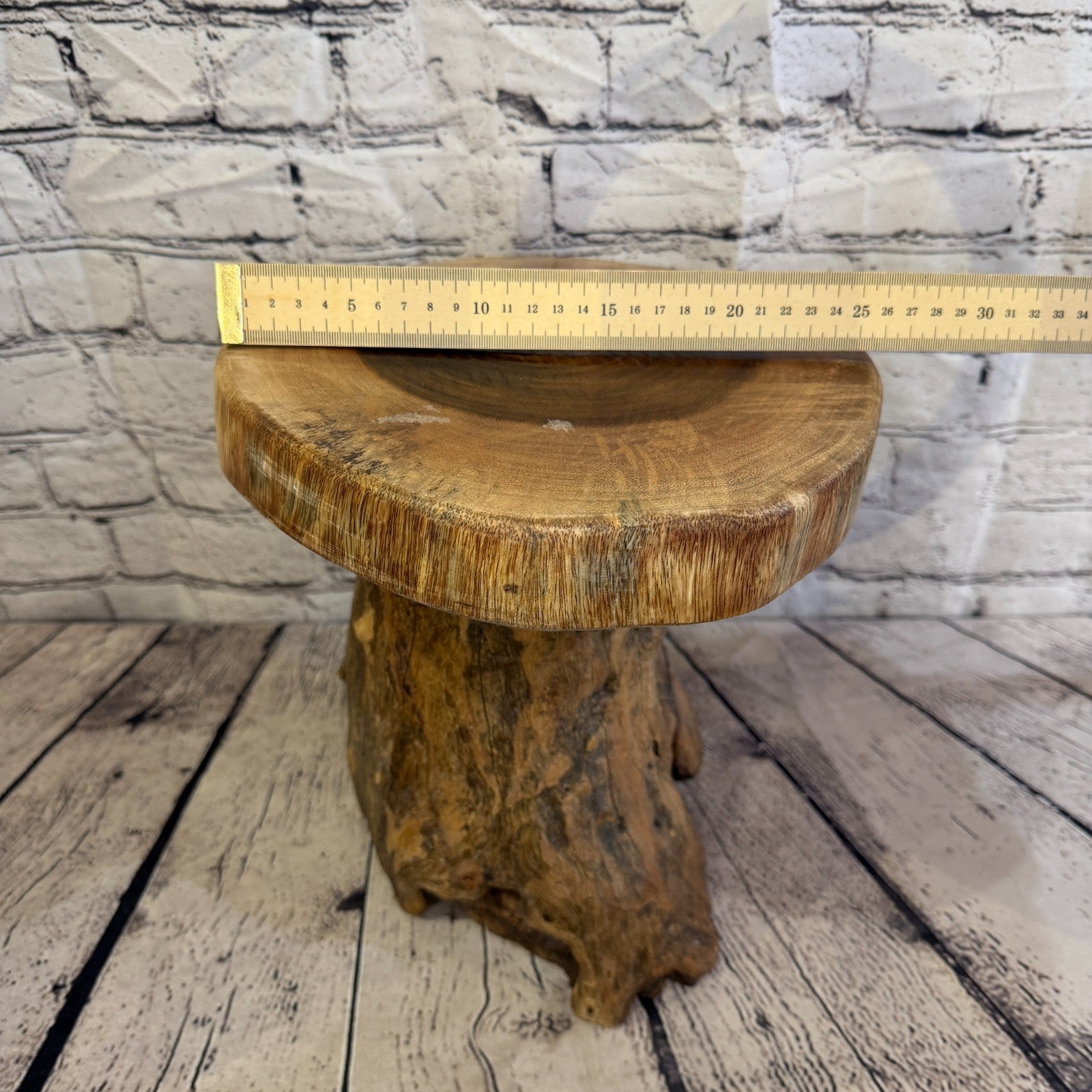 30cm x 25cm Wooden Coffee Root Sculpture Garden Teak Root Ornament Carved No 46