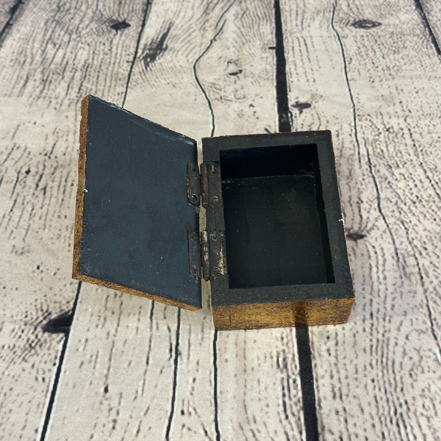 Bright Gold Thai Buddha Head Right 10cm x 7cm x 4cm Wooden Box Trinket Handmade3