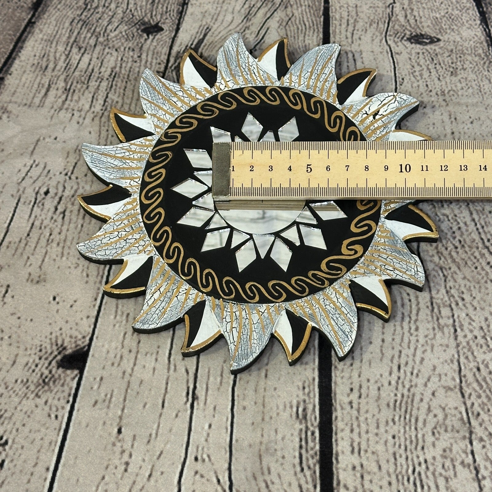 Black Star Mosaic Tile Wall Mirror 20cm x 20cm 8 Inches Handmade Fairtrade5