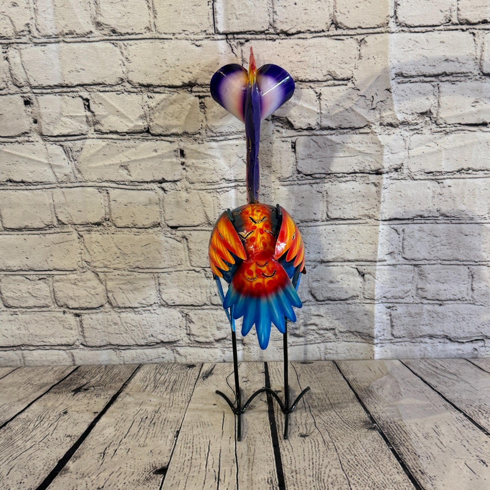 40cm x 20cm Emu Ostrich Bird Multicoloured Metal Tin Standing Ornament Statue4