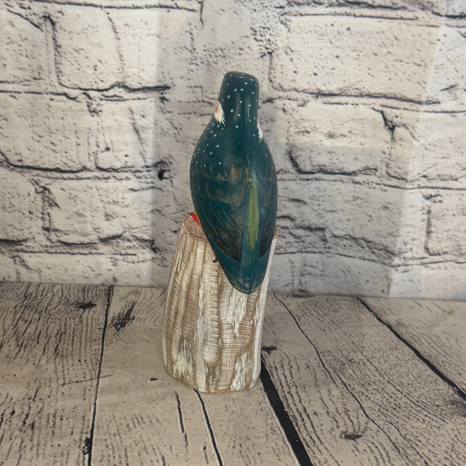 20cm Kingfisher Wooden Bird Ornament Seaside Coastal Nautical Handcrafted Decor5