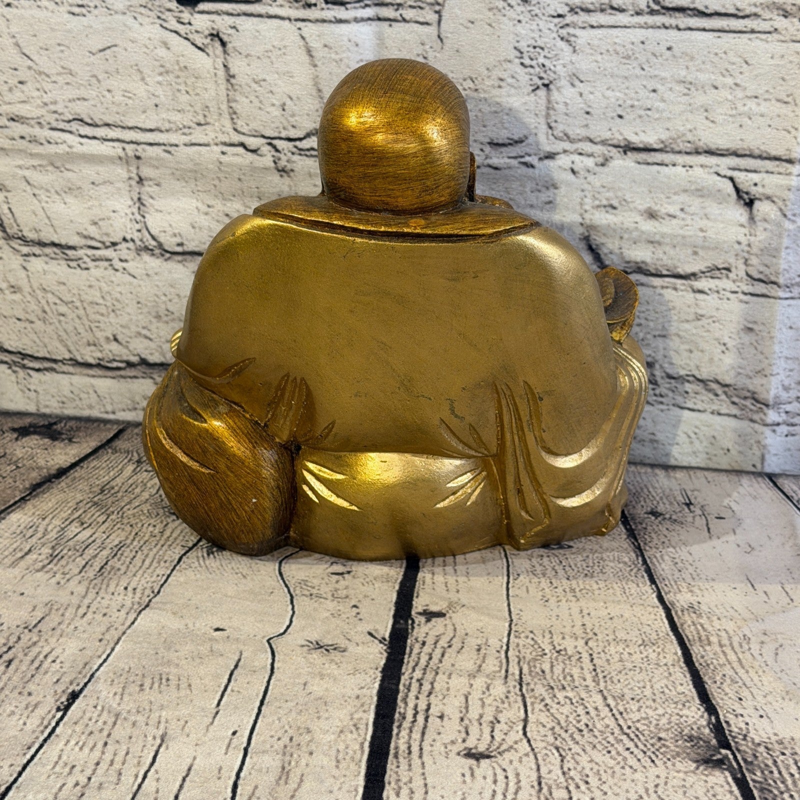 Bronze & Bronze 20cm x 20cm Large Chinese Buddha Sitting On Lotus Statue Resin4