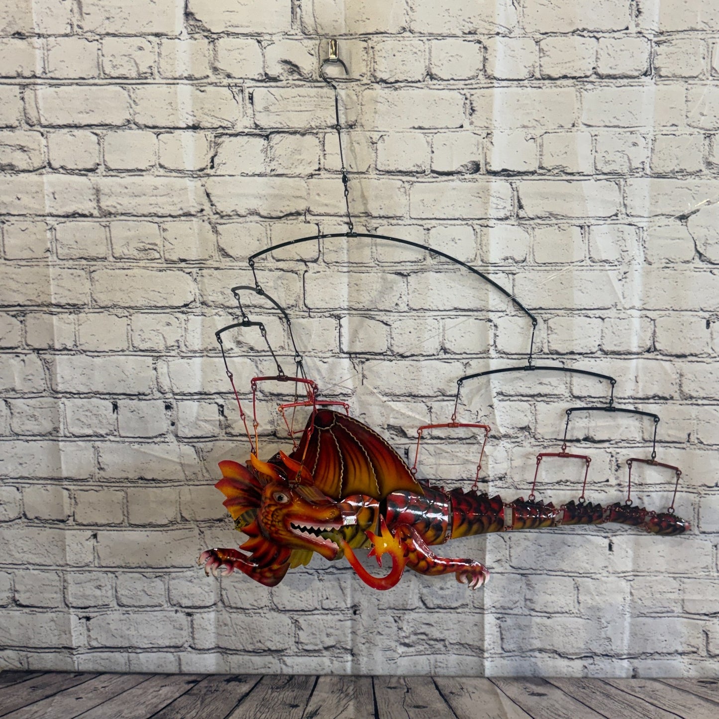 100cm x 50cm Red Metal Dragon Wall Art Dragon Sculpture Metal Wall Hanging Art5
