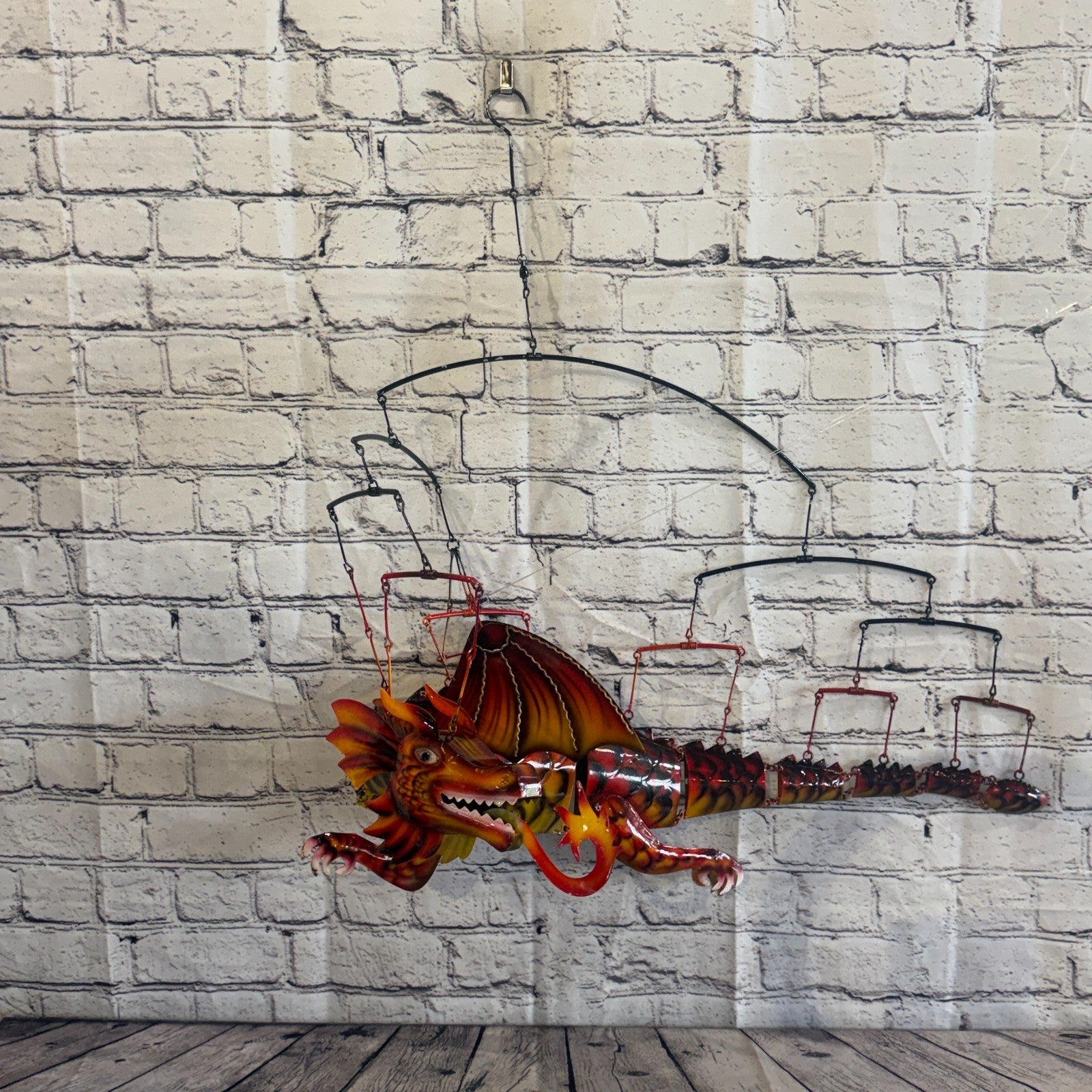 100cm x 50cm Red Metal Dragon Wall Art Dragon Sculpture Metal Wall Hanging Art5