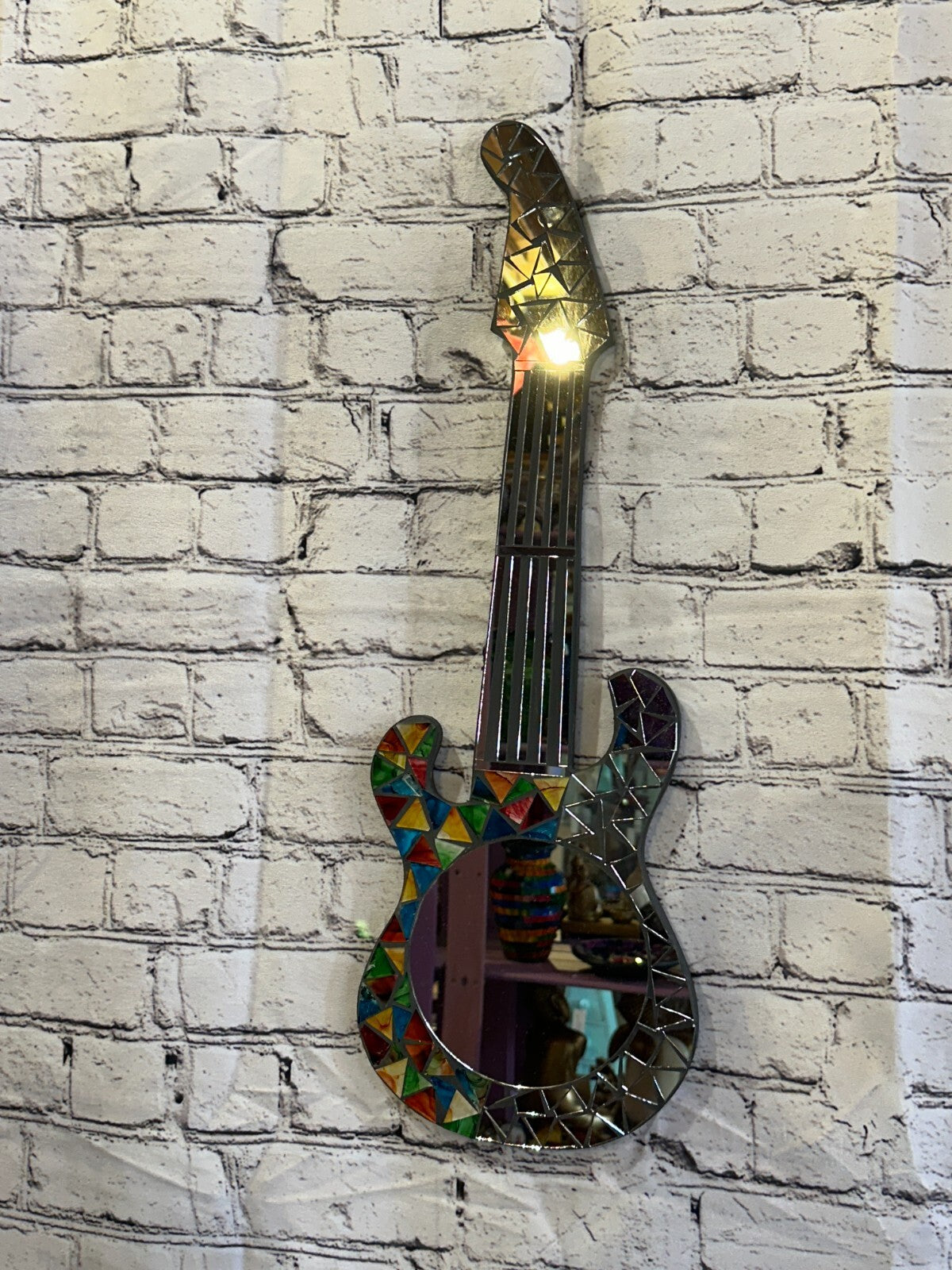 Rainbow Guitar Mosaic Tile Wall Mirror 60cm x 20cm 24 Inches Handmade New2