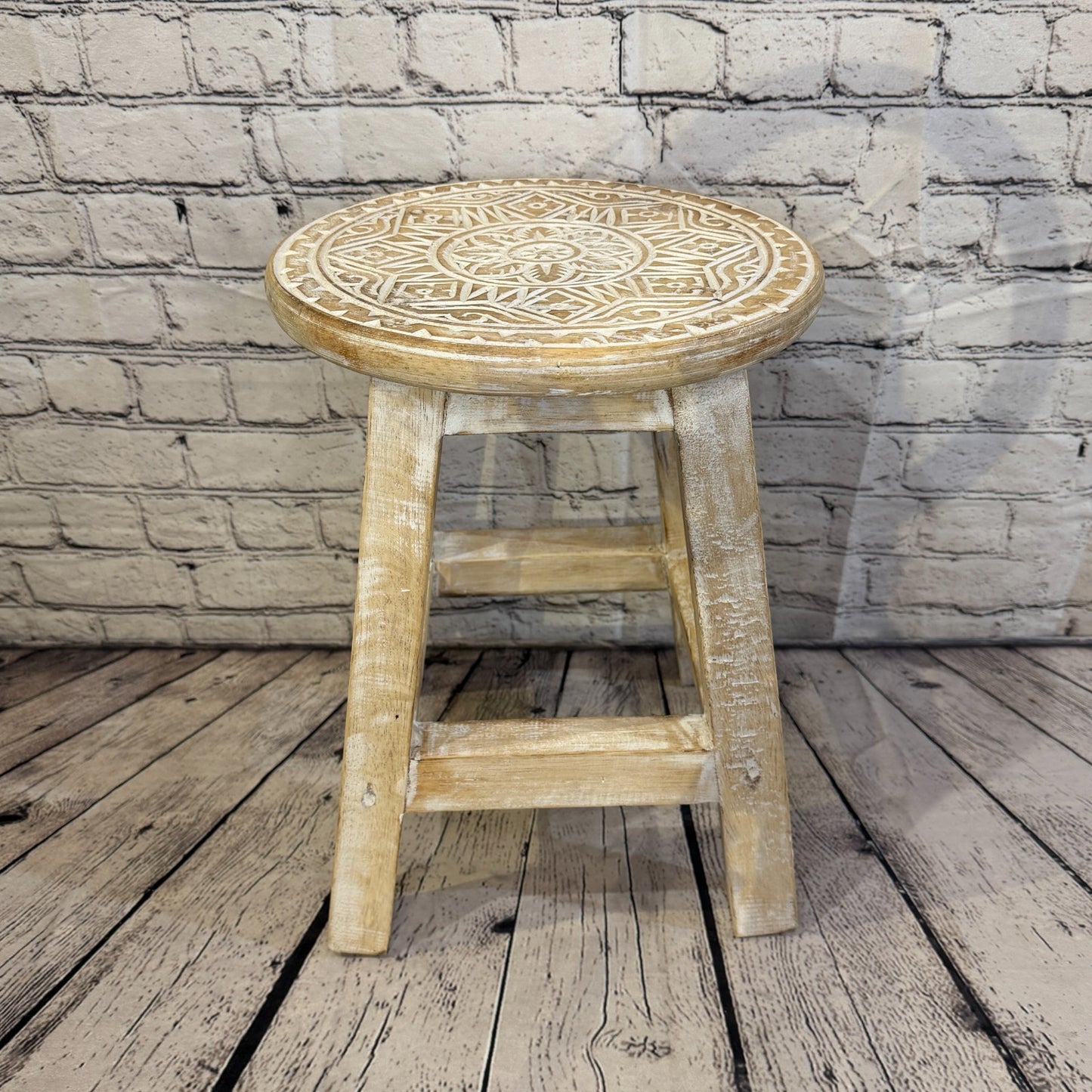 40cm x 30cm White Stool Table Wooden Side Cabinet Living Hallway Furniture0