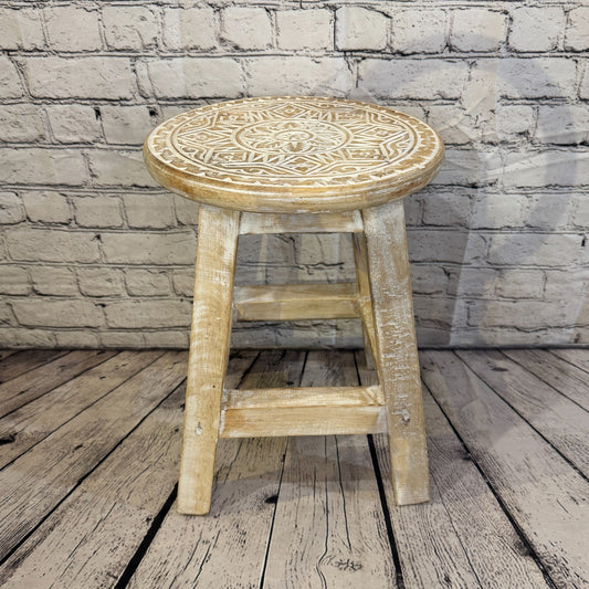 40cm x 30cm White Stool Table Wooden Side Cabinet Living Hallway Furniture0