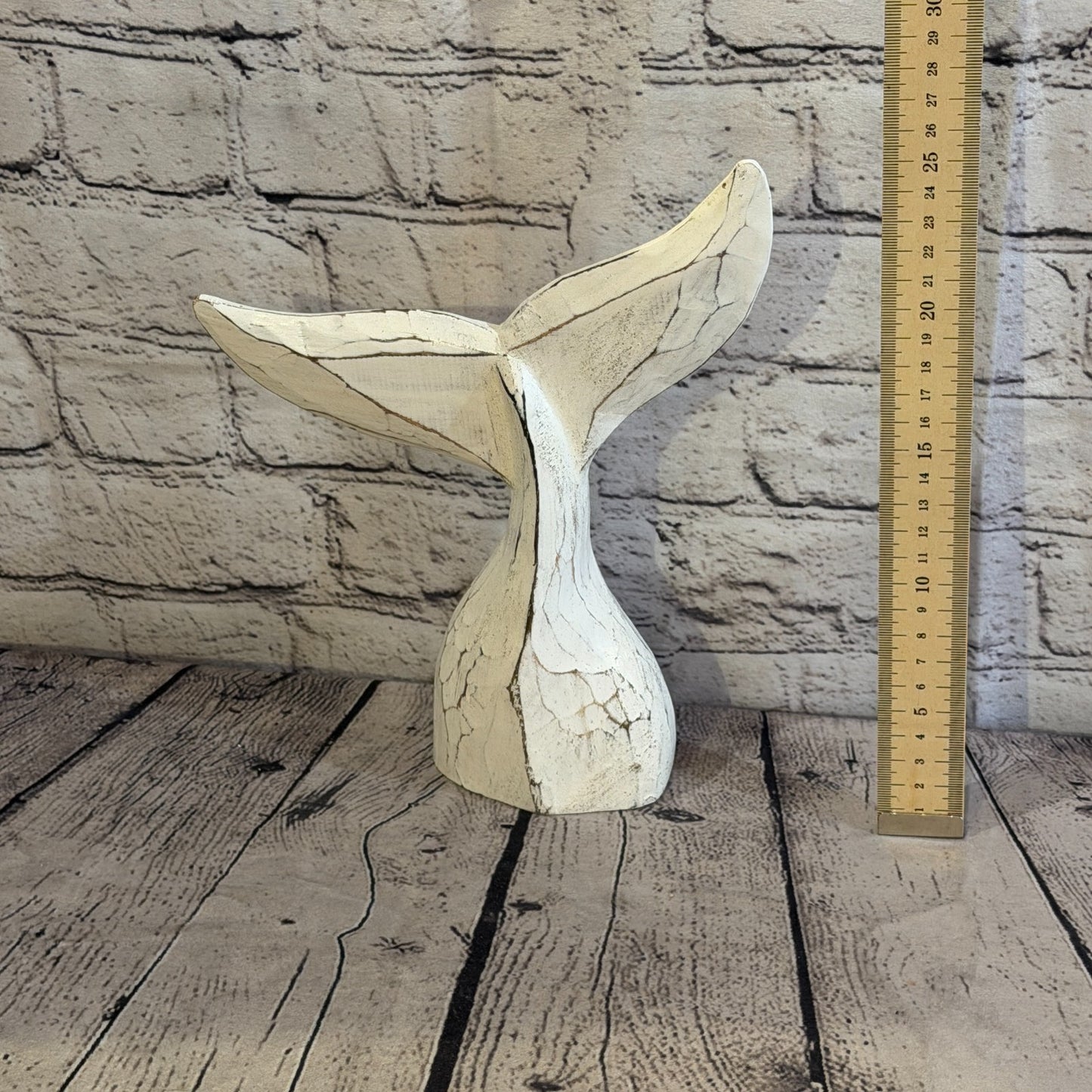 25cm x 25cm Whale Tail White Fish Wood Coastal Ocean Bathroom Decoration5