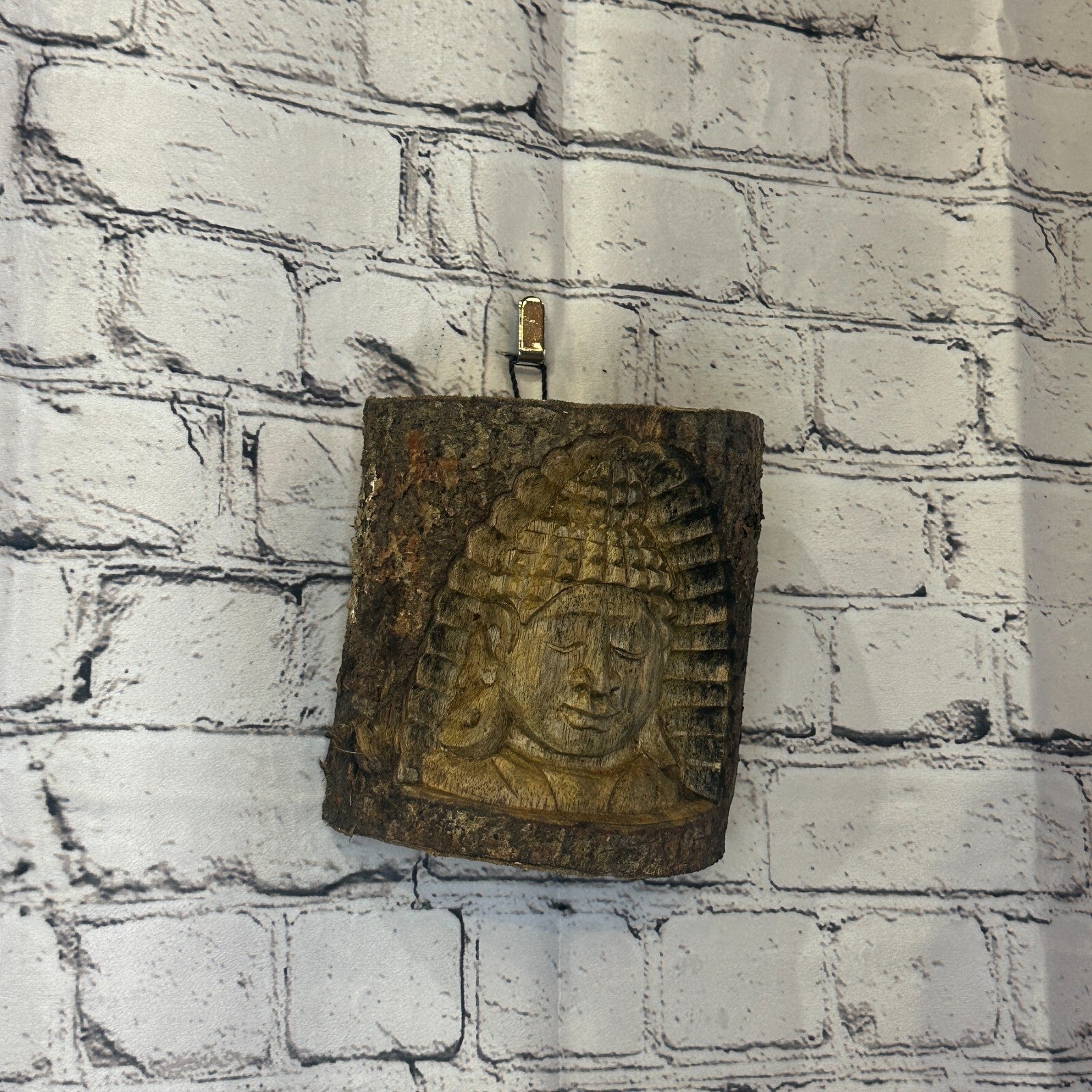 Buddha Head Of The Woods 20cm Hand Carved Wizard Tree Trunk Wood Fairtrade0