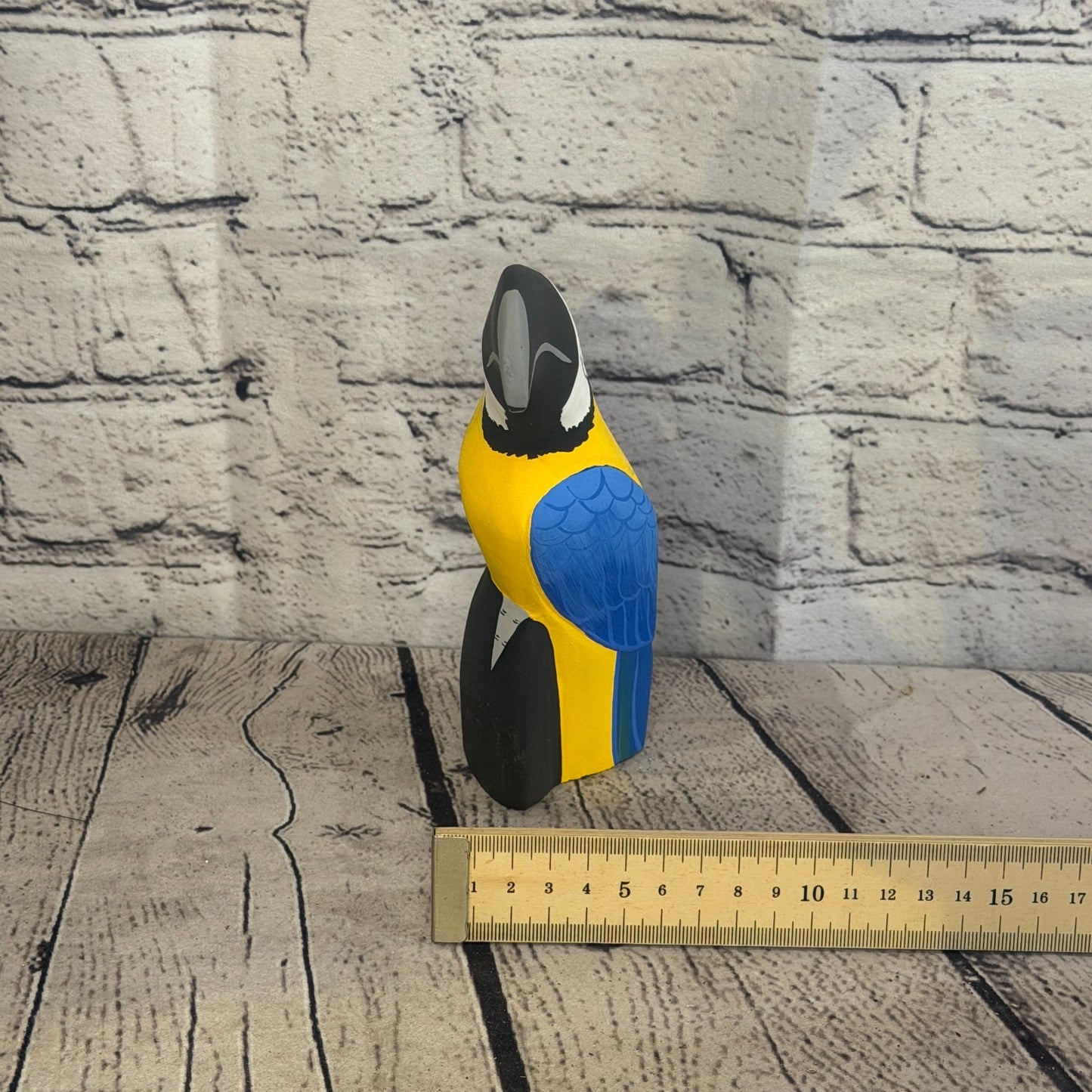 15cm Bright Blue Toucan Bird Ornament Statue Fair Trade Hand Made Carved Wood8