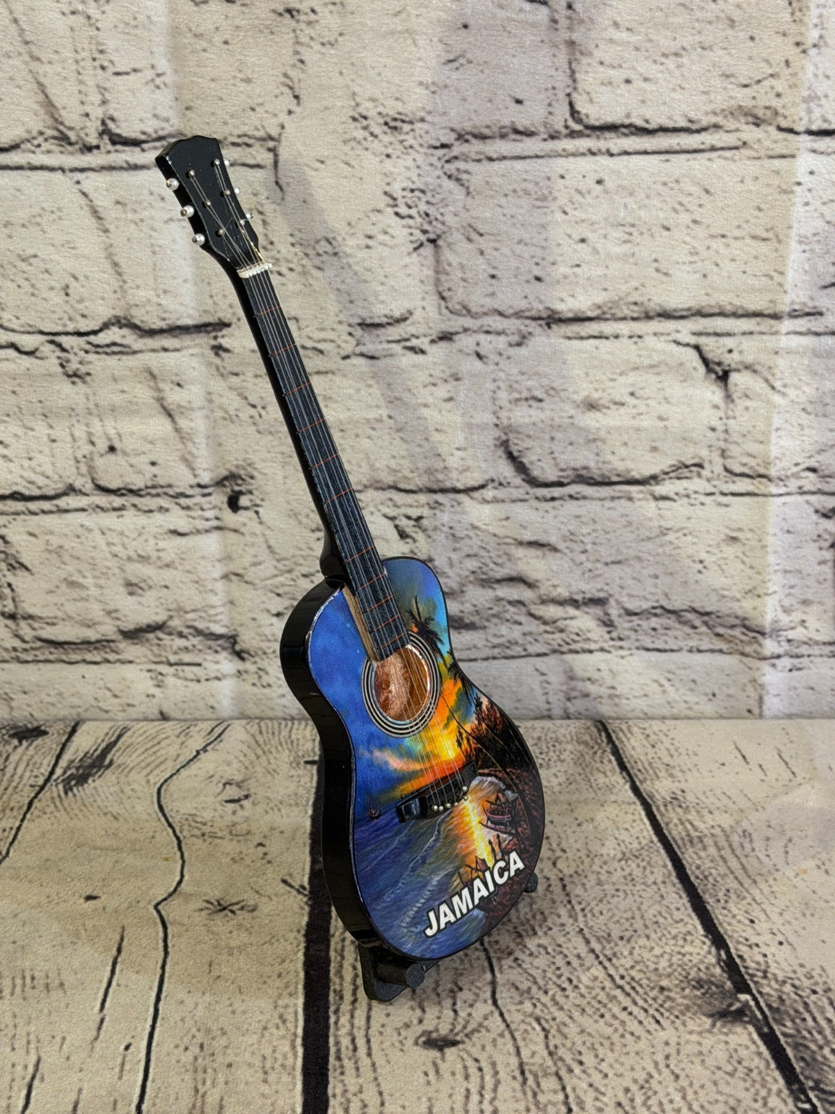 Miniature 25cm Guitar Jamaica Acoustic Guitar on Stand Band Gift Display2