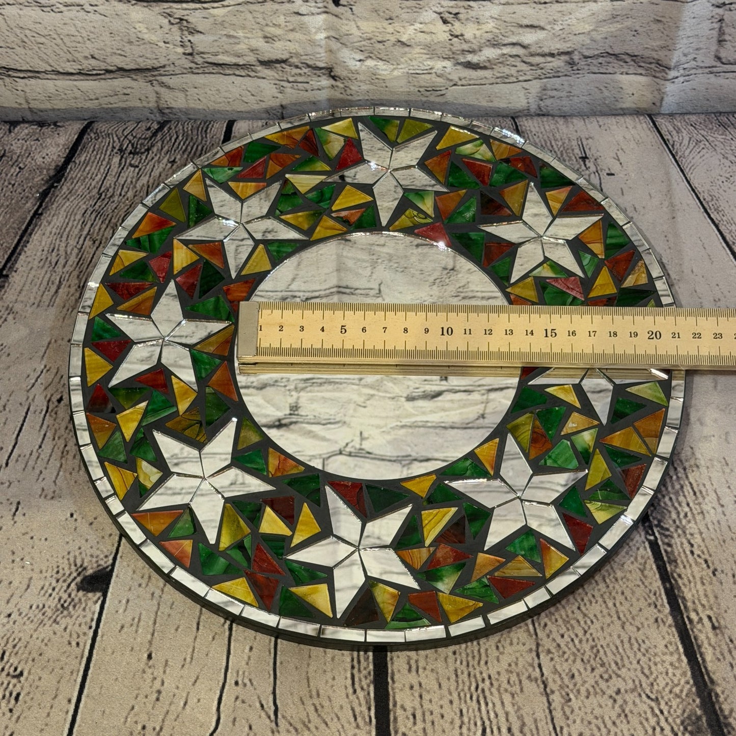 Rainbow Star Black Mosaic Tile Wall Mirror 30cm x 30cm 12 Inches Handmade5