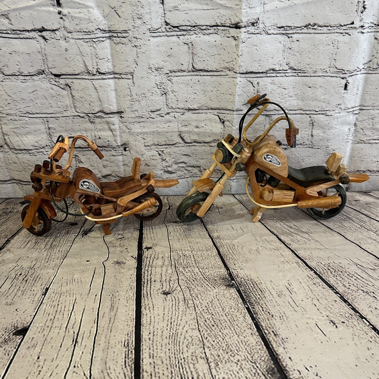 20cm Small Light Wood Motorbike Motorcycle Model Wooden Ornament Decorative Bike9