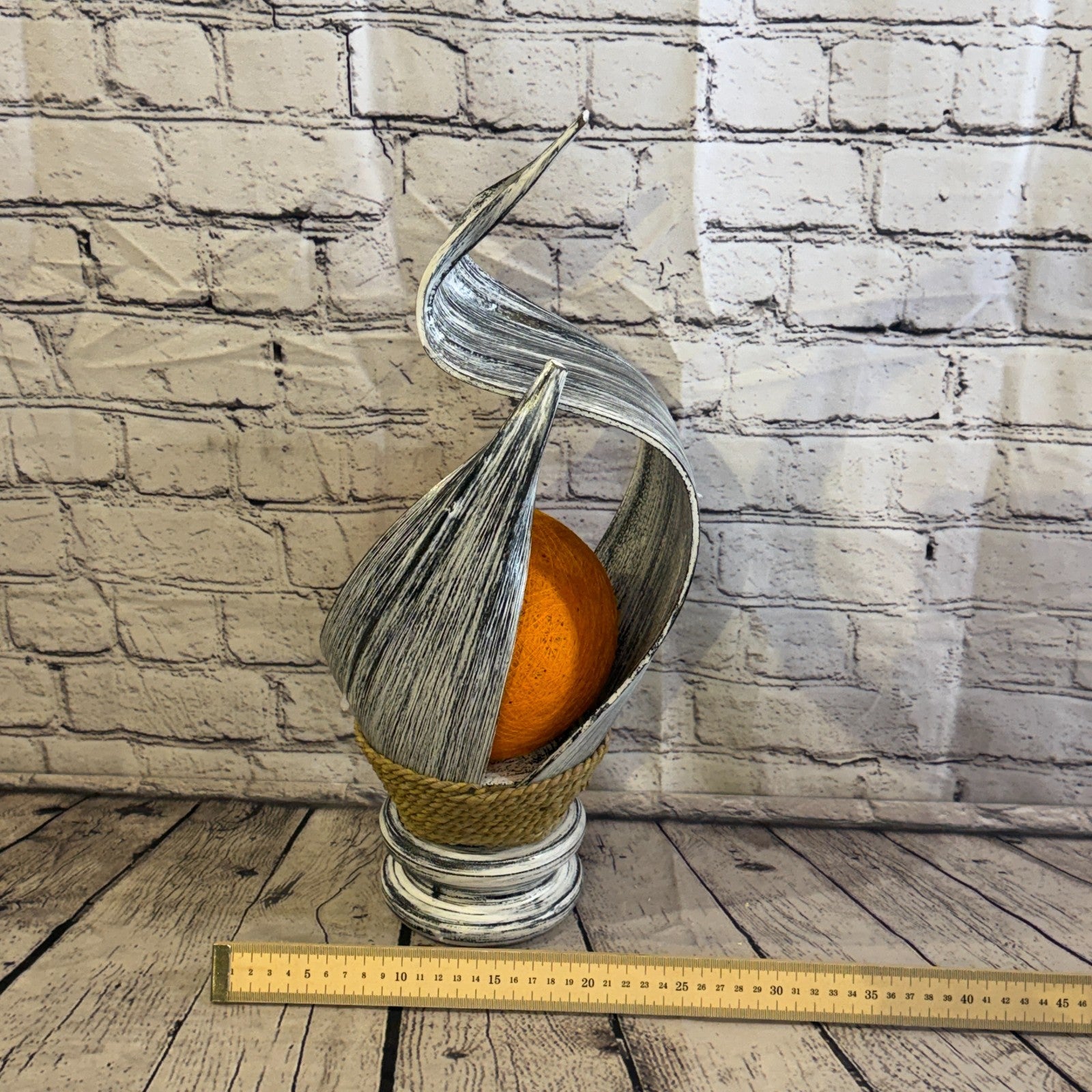 Orange Light Silver Natural 45cm Tall Leaf Lamp Twist LED UK Mains Plug Desig 125