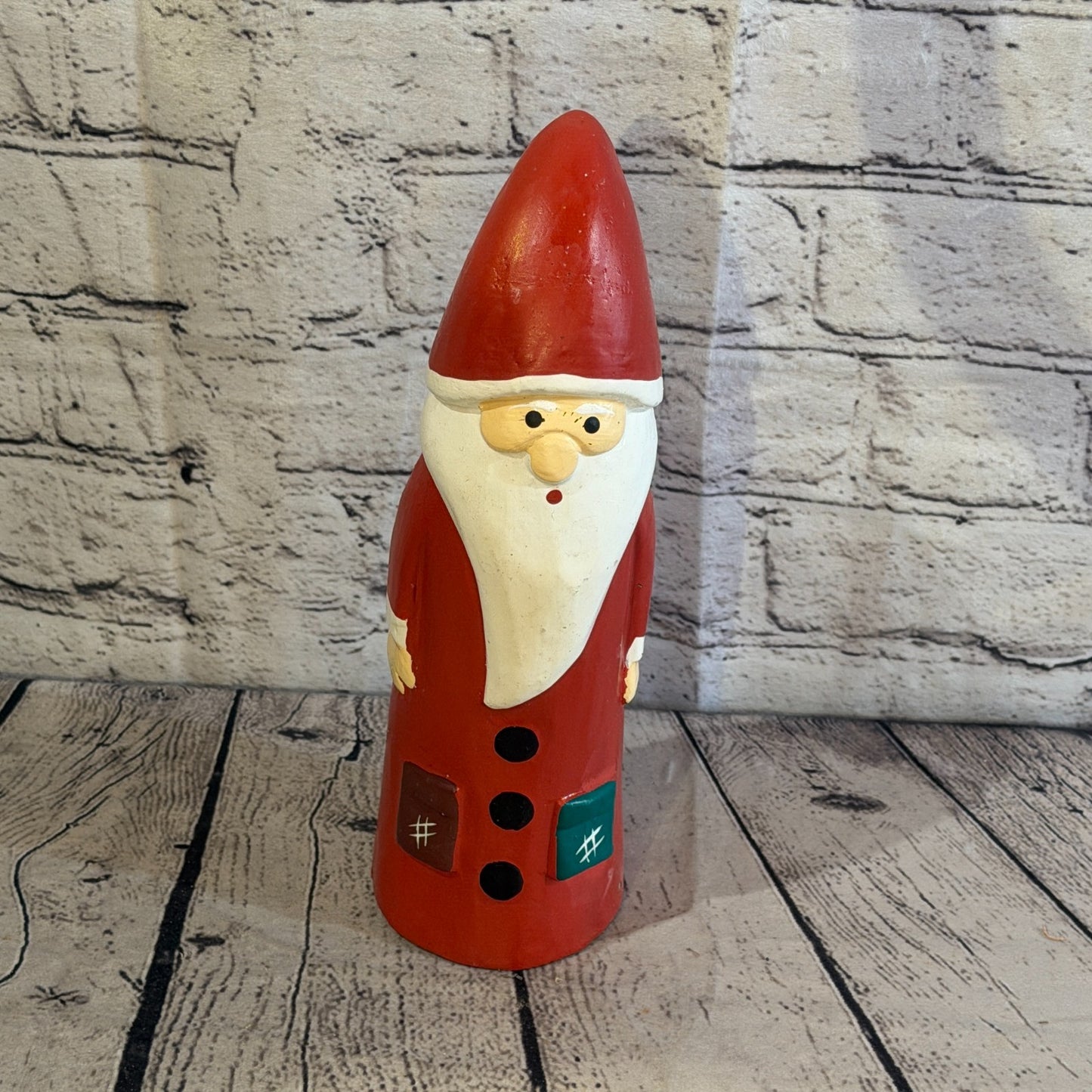 25cm x 10cm Santa Claus Father Christmas Handcrafted Wood Xmas Ornament1