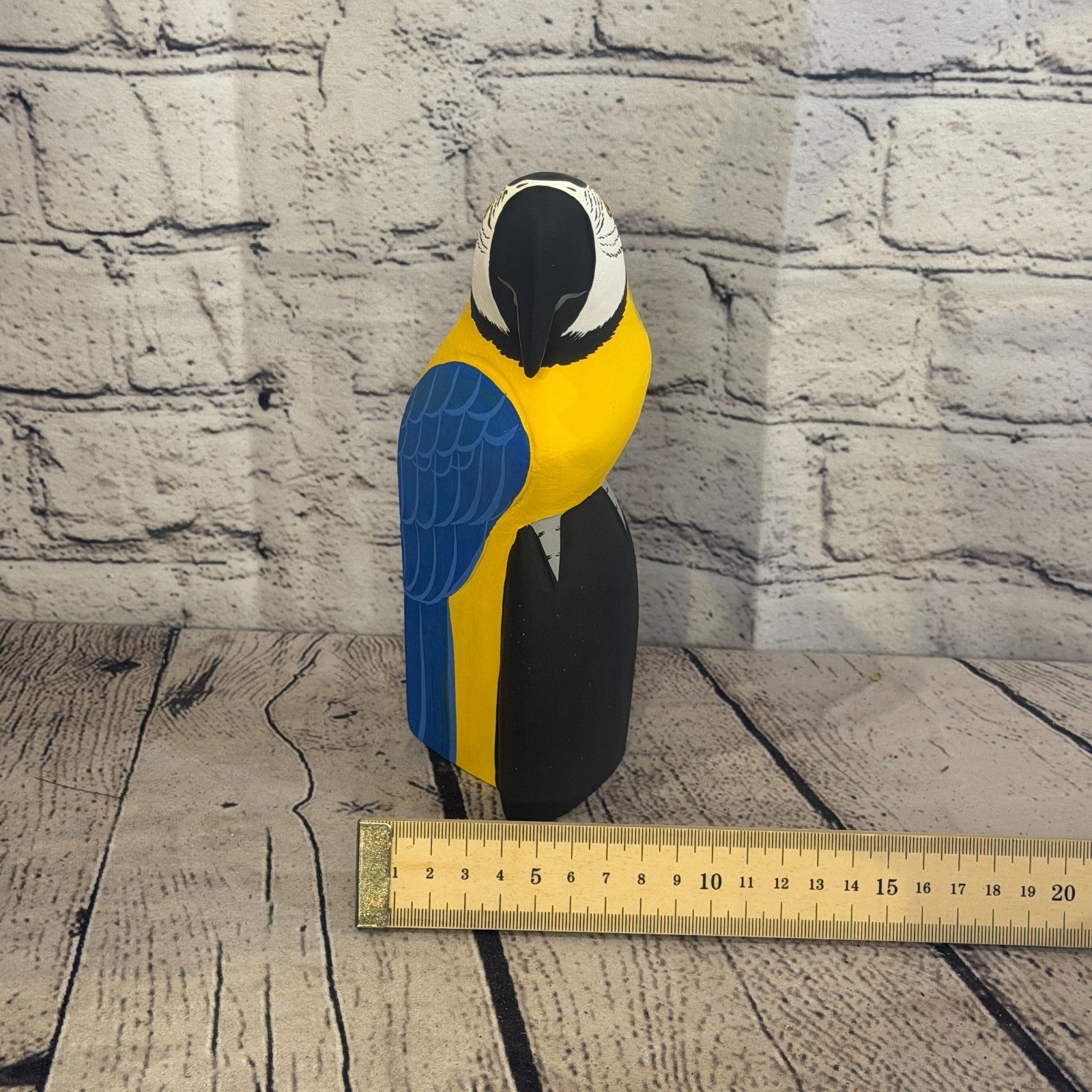 20cm Bright Blue Parrot Bird Ornament Statue Fair Trade Hand Made Carved Wood7
