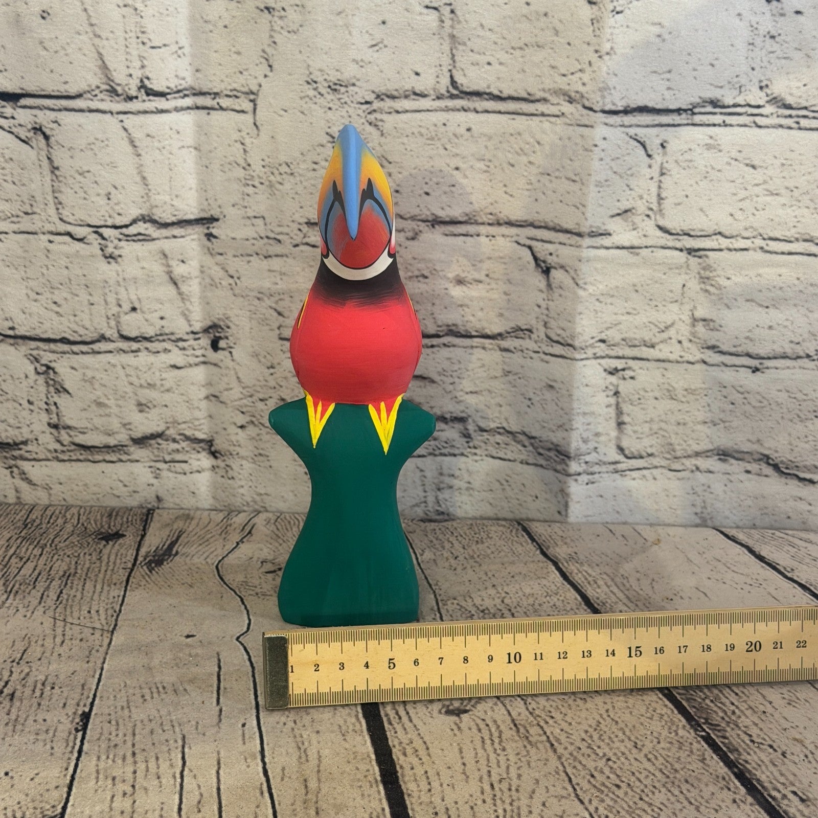 20cm Dark Red Toucan Bird Ornament Statue Fair Trade Hand Made Carved Wood8