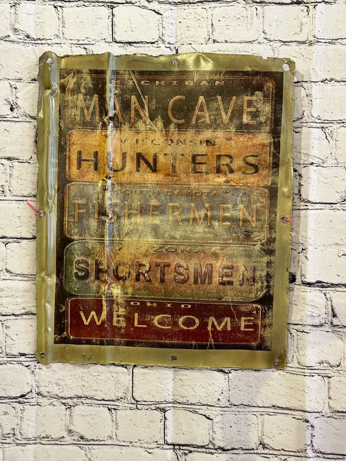 US States Manly Poster Advert Wall Plaque 42cm x 36cm Vintage Retro Tin Sign2