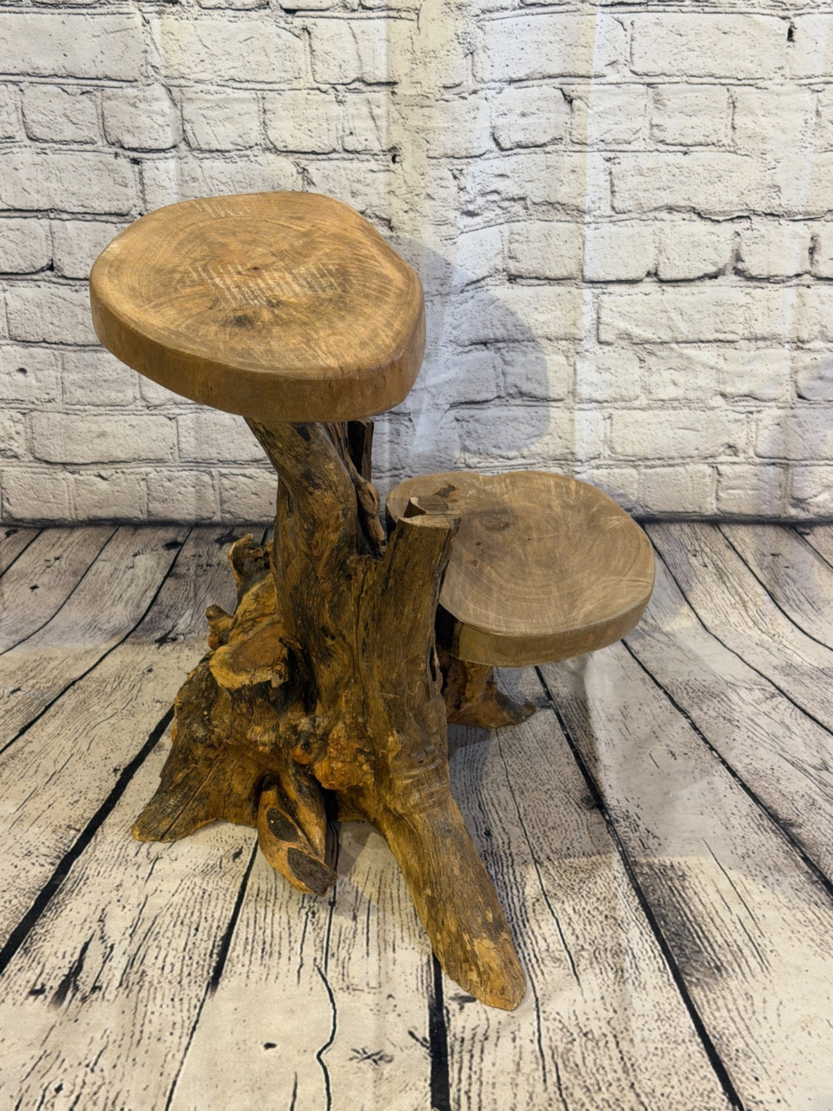 50cm x 40cm Double Wooden Coffee Root Sculpture Garden Teak Root Ornament Carved2