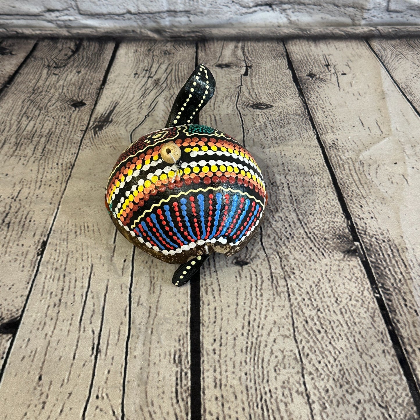 Pull Back Carved Coconut Shell Nodder Bobble Head Tail Sea Turtle Tortoise4