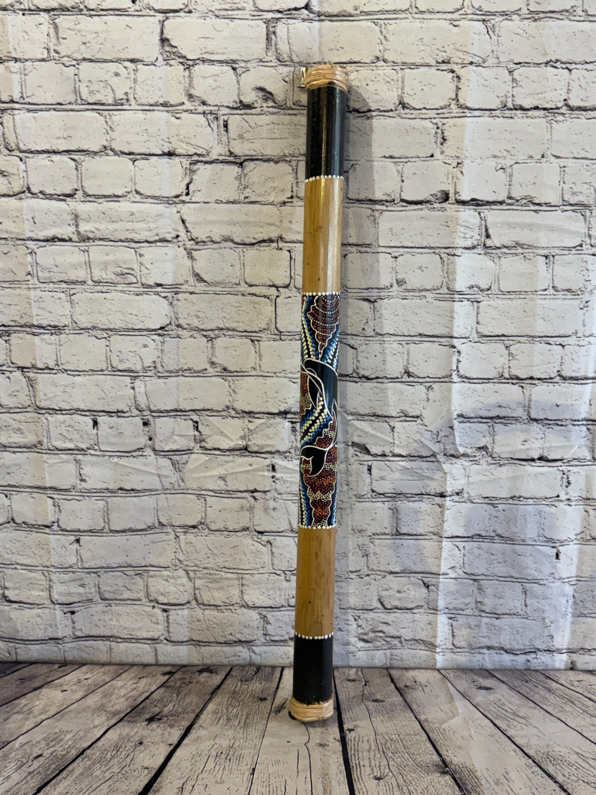 80cm Hand Painted Bamboo Rainstick Shaker in Aboriginal Style Design Instrument0