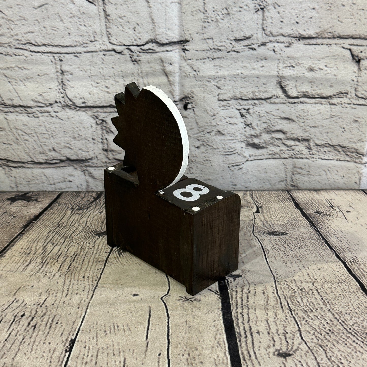 15cm Brown Sun Moon Vintage Style Wooden Perpetual Eternal Calendar Blocks Day4