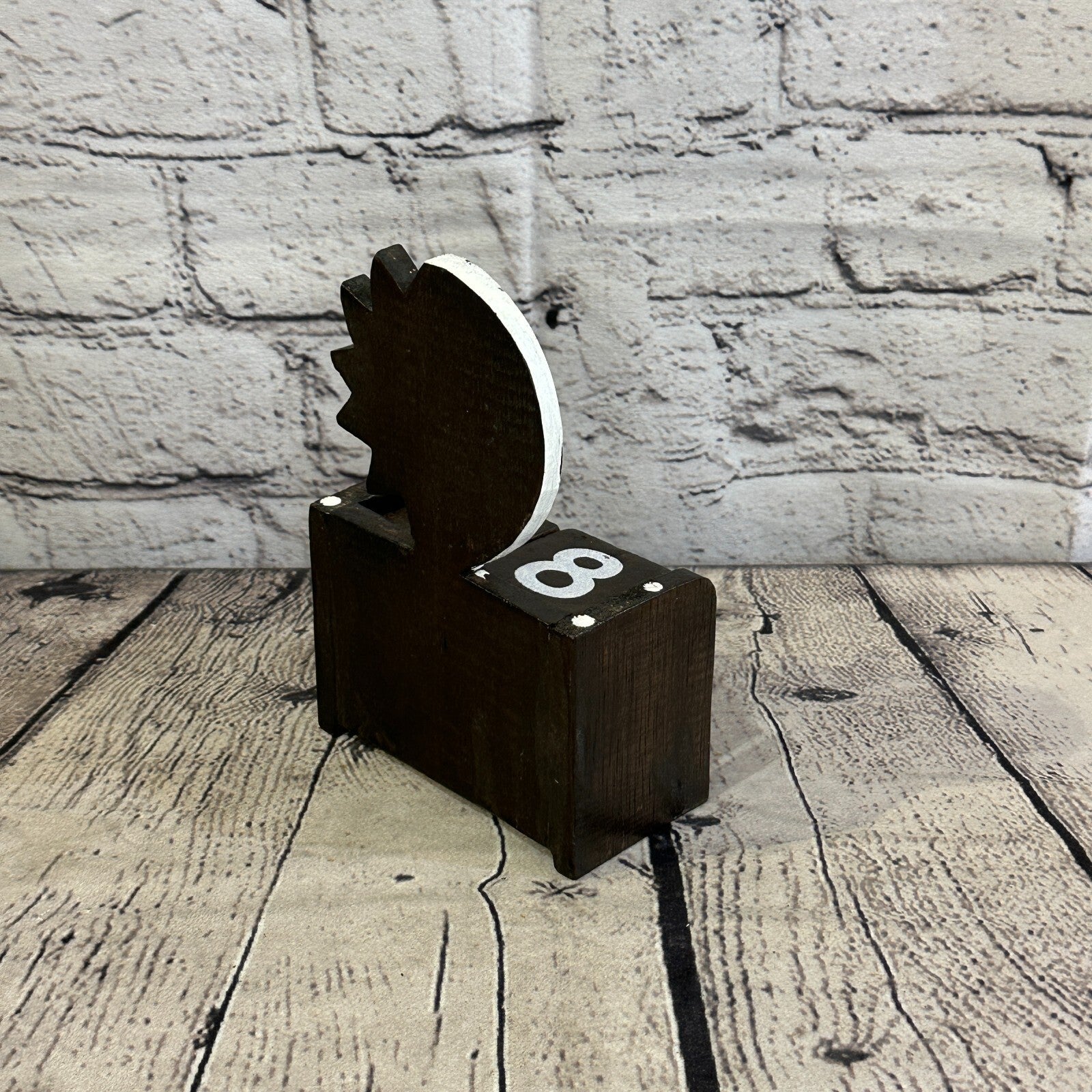 15cm Brown Sun Moon Vintage Style Wooden Perpetual Eternal Calendar Blocks Day4