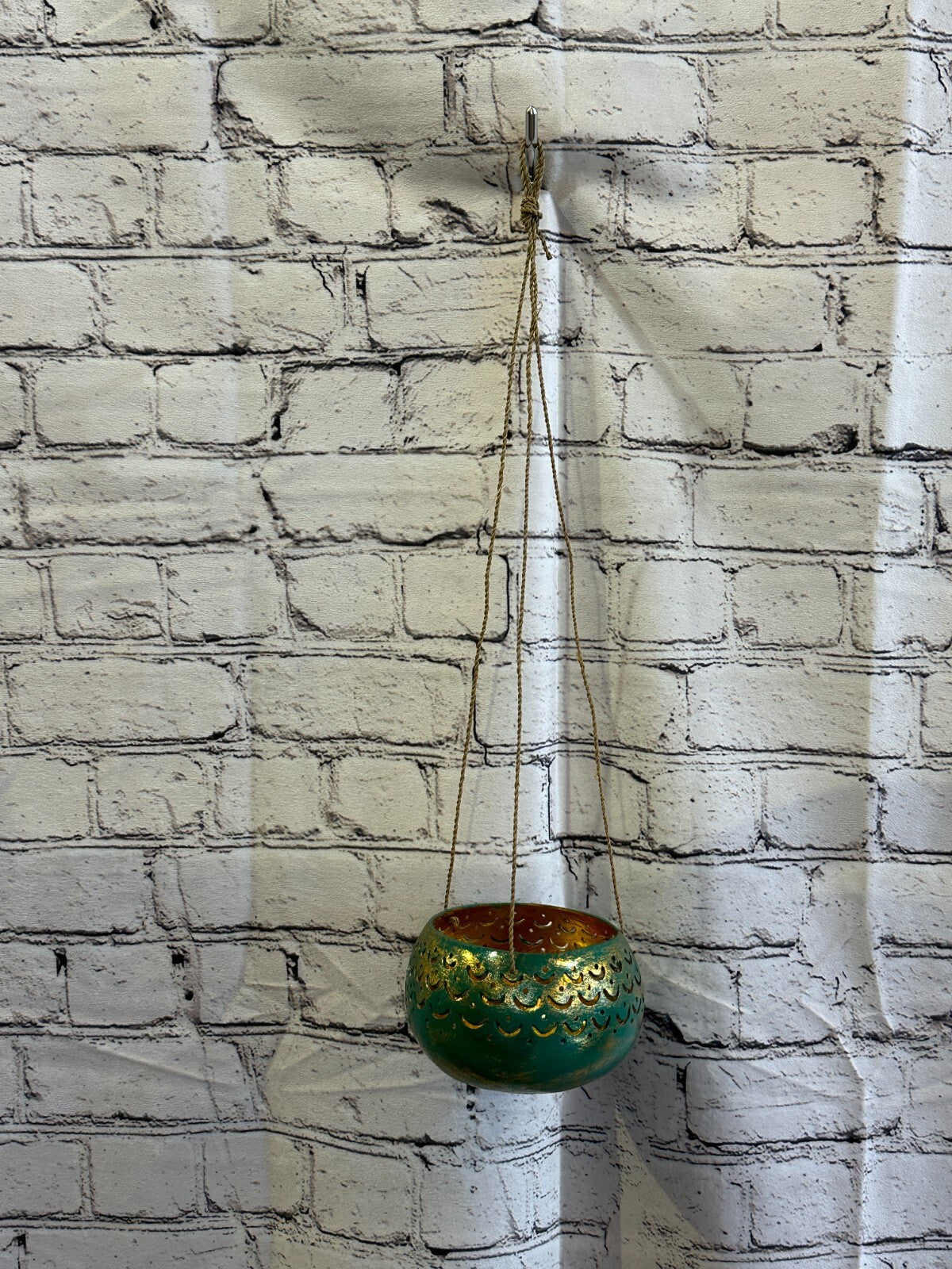 Green Coconut Shell Hanging Basket Orchid Planter Balcony Decorative Vase3