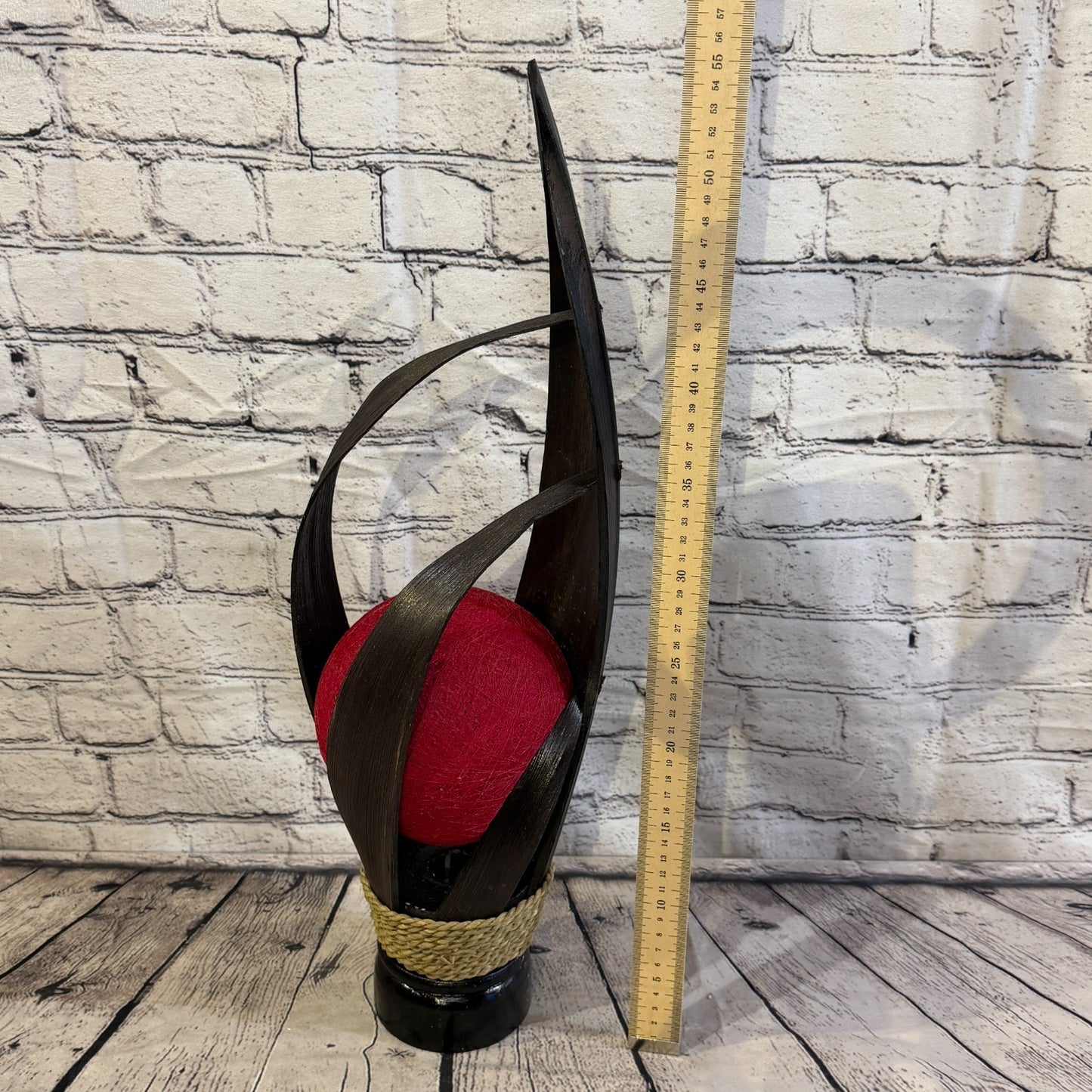 Red Light Brown Natural 55cm Tall Leaf Lamp Twist LED UK Mains Plug Design 34