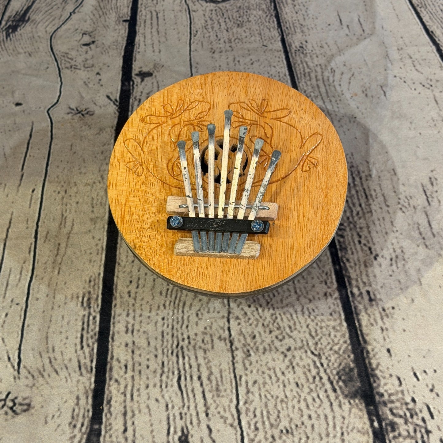 7 Key Karimba Kalimba Thumb Piano Plain Carved Coconut Handmade Fairtrade0