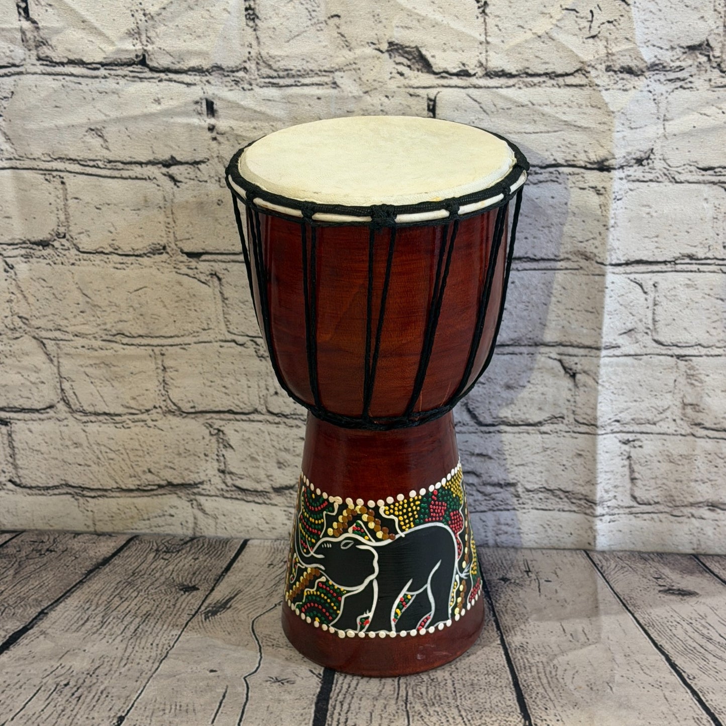 30cm Painted Djembe Drums Musical Instrument Hand Made Fair Trade Dot Painted2