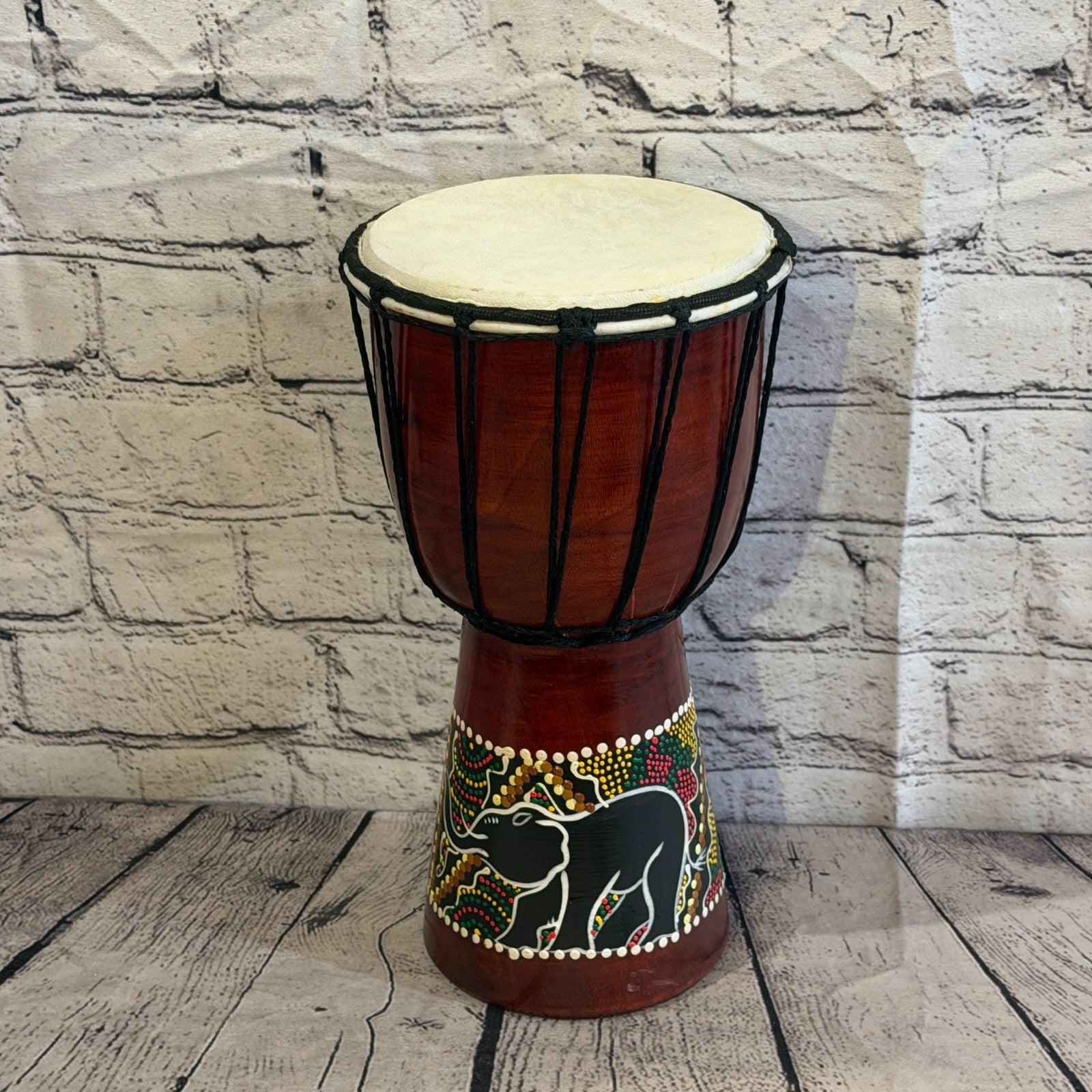 30cm Painted Djembe Drums Musical Instrument Hand Made Fair Trade Dot Painted2