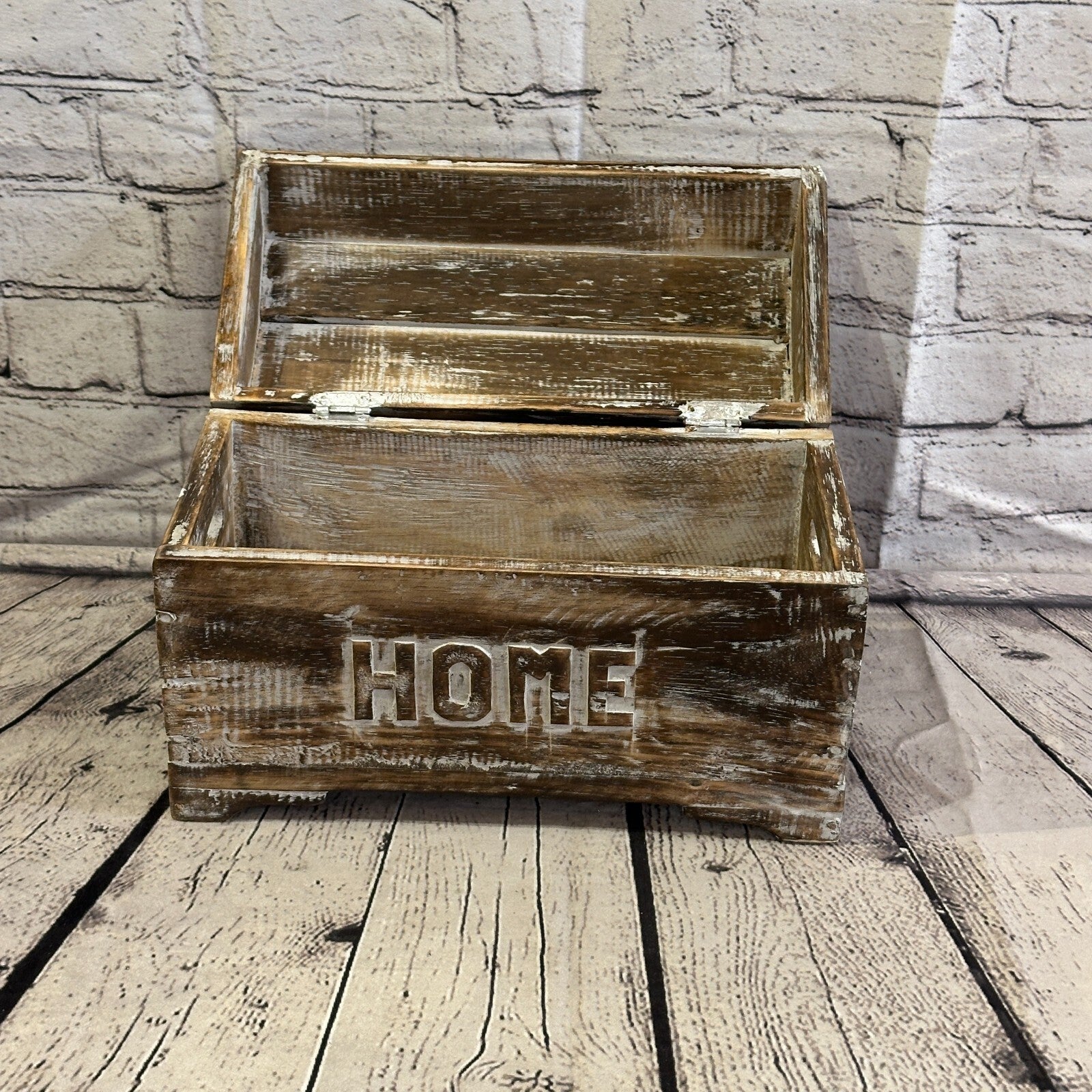 30cm x 20cm x 14cm Brown Home Wood Box Wooden Chest Storage Craft Handles Lid6