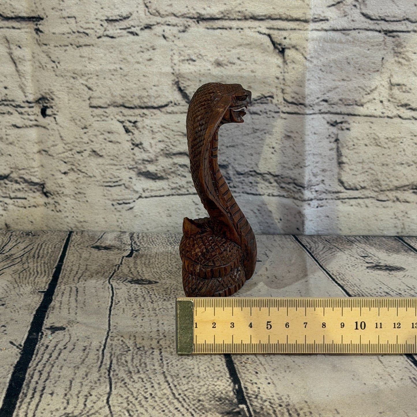 12cm x 8cm Wooden Cobra Exquisite Detailing Snake Ornament Hand Carved7
