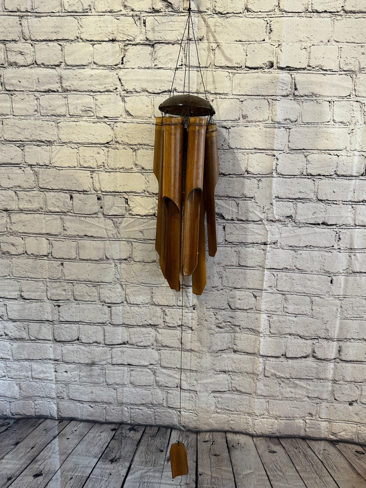 Coconut Bamboo Windchime Plain 40cm Garden Gift Summer Handmade Chimes3