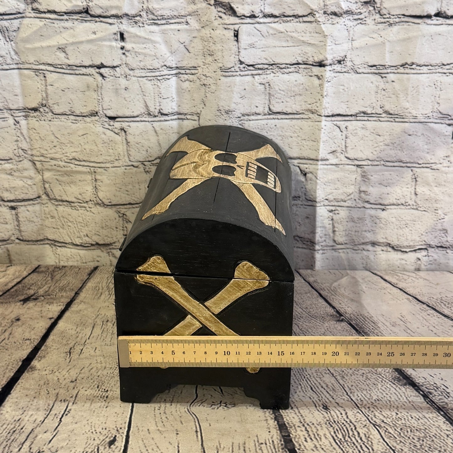 28cm x 22cm x 16cm Wood Gothic Pirate Chest Skull Coffin Jewellery Trinket Box7