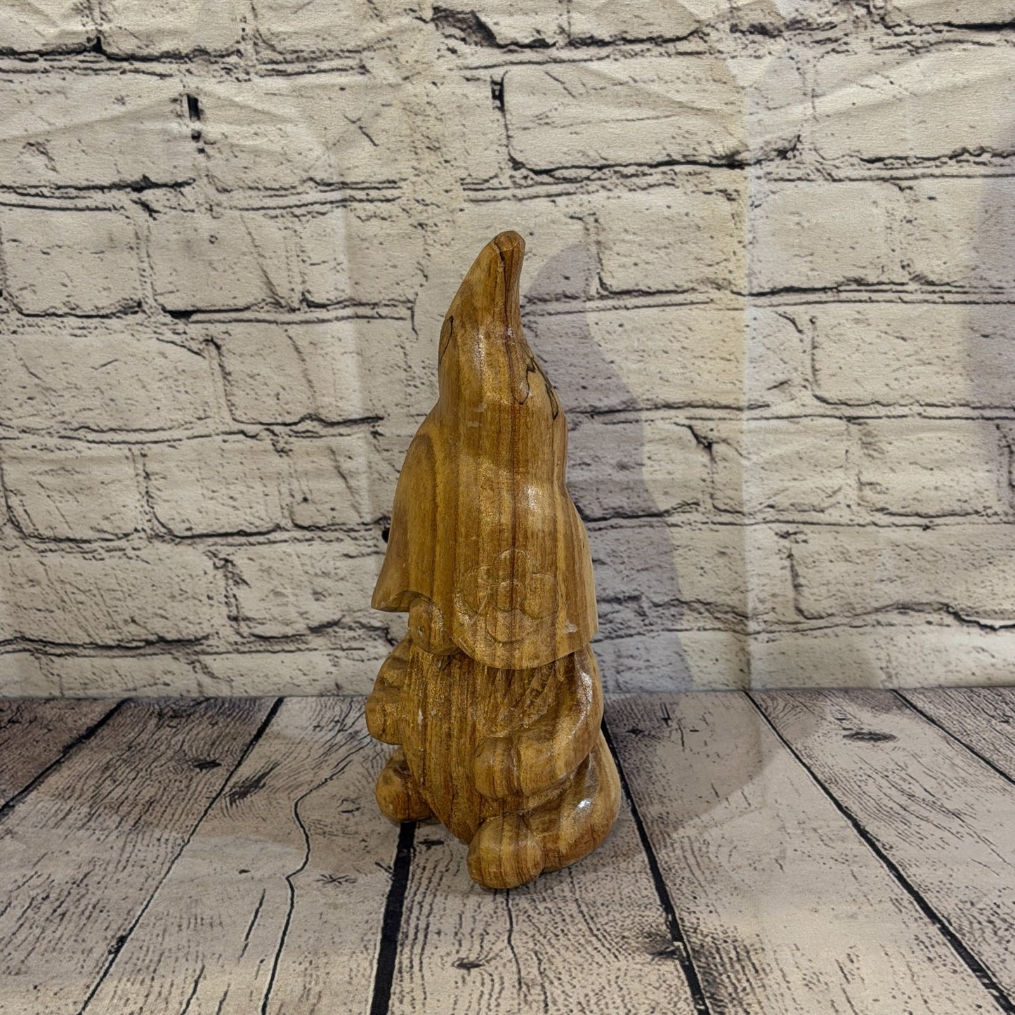 Gonk Dwarf Of The Woods 30cm Hand Carved Wizard Tree Trunk Wood Fairtrade1
