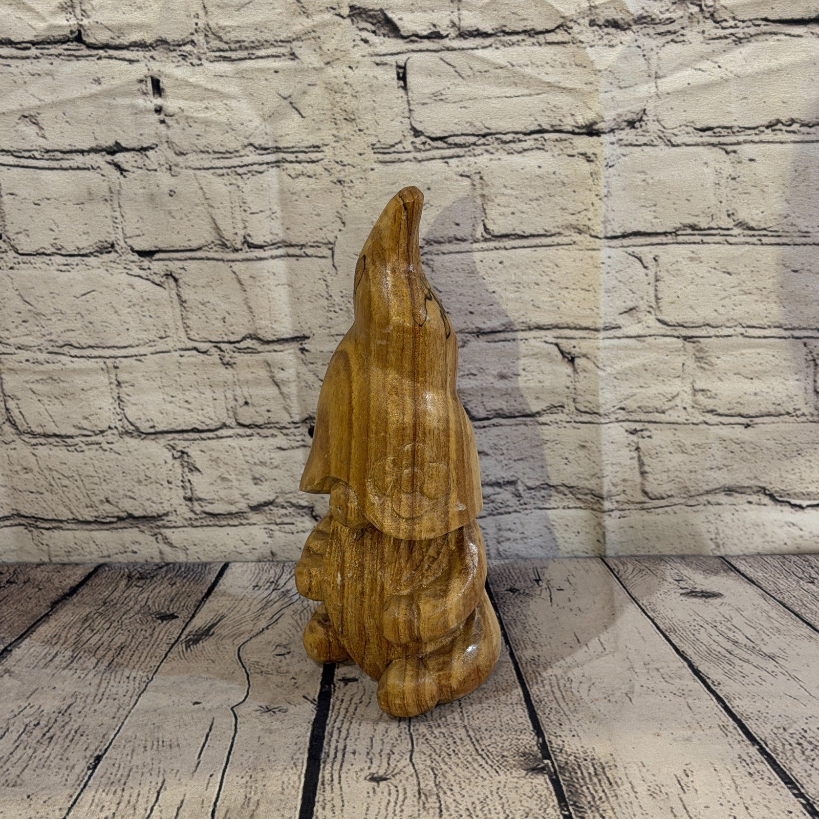 Gonk Dwarf Of The Woods 30cm Hand Carved Wizard Tree Trunk Wood Fairtrade1