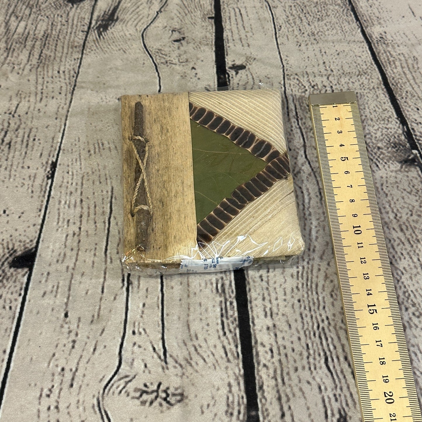 Natural Leaf Note Book 12cm x 10cm With Paper Made From Bamboo Pulp Design 81